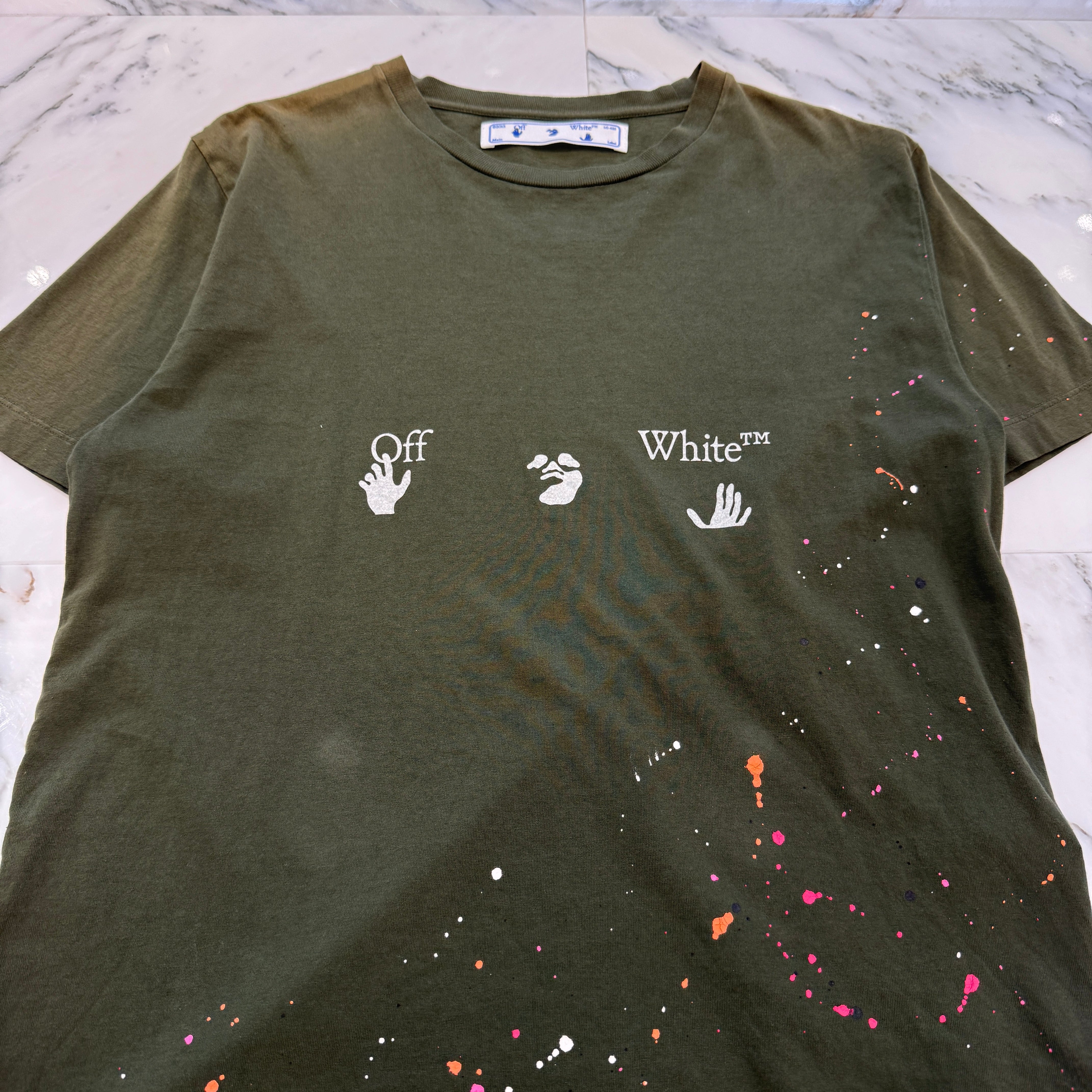 OFF-WHITE 2021SS Vintage Paint Logo Tee OMAA027S21JER002 Size S オフホワイト ヴィンテージ ペイント ロゴTシャツ サイズS