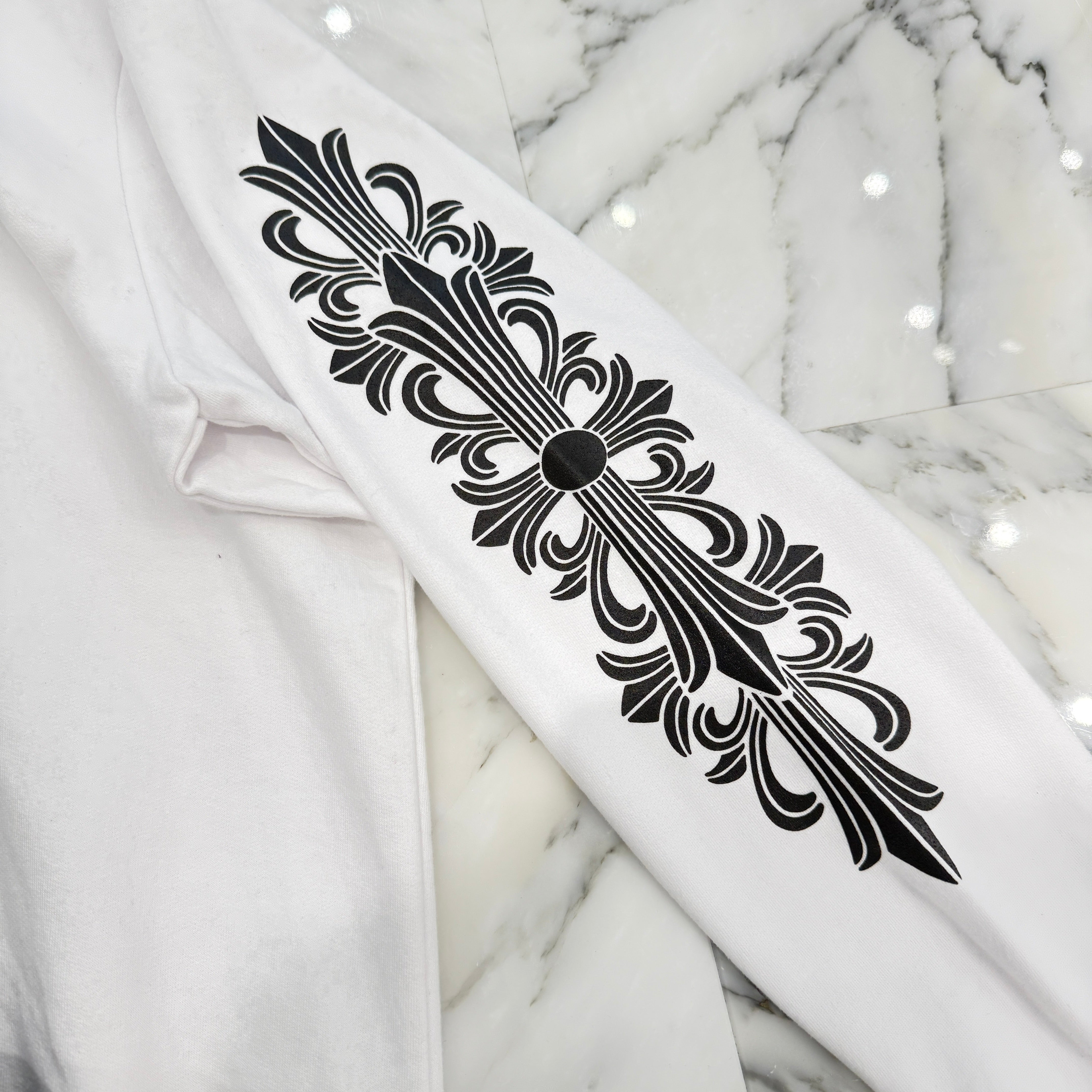 CHROME HEARTS Floral Cross Horseshoe Zip Up Hoodie Size XXL クロム