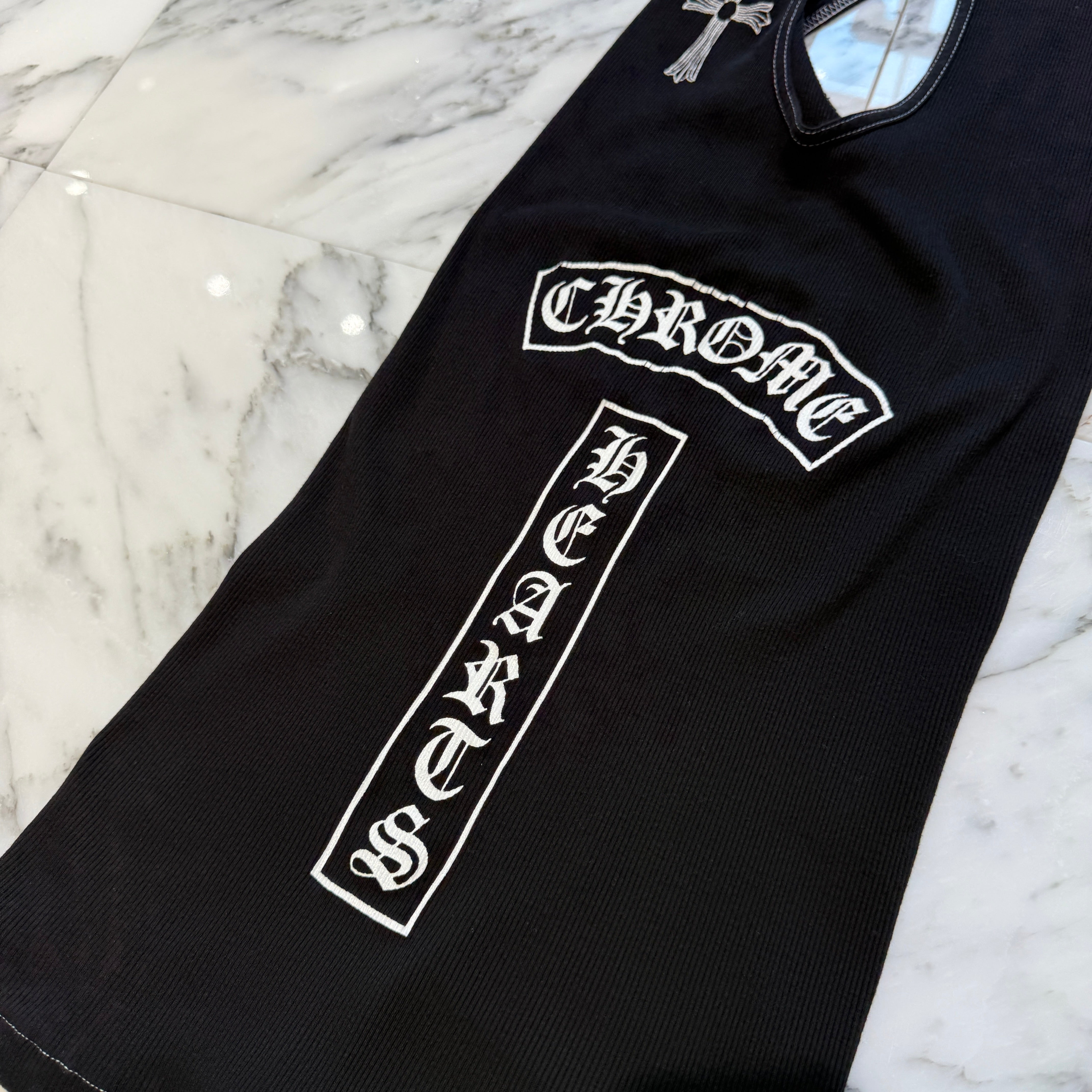 CHROME HEARTS CH Cross Side Vertical Logo Fuck You Tank Top Size M クロムハーツ CHクロス サイド ヴァーティカルロゴ ファックユー タンクトップ サイズM