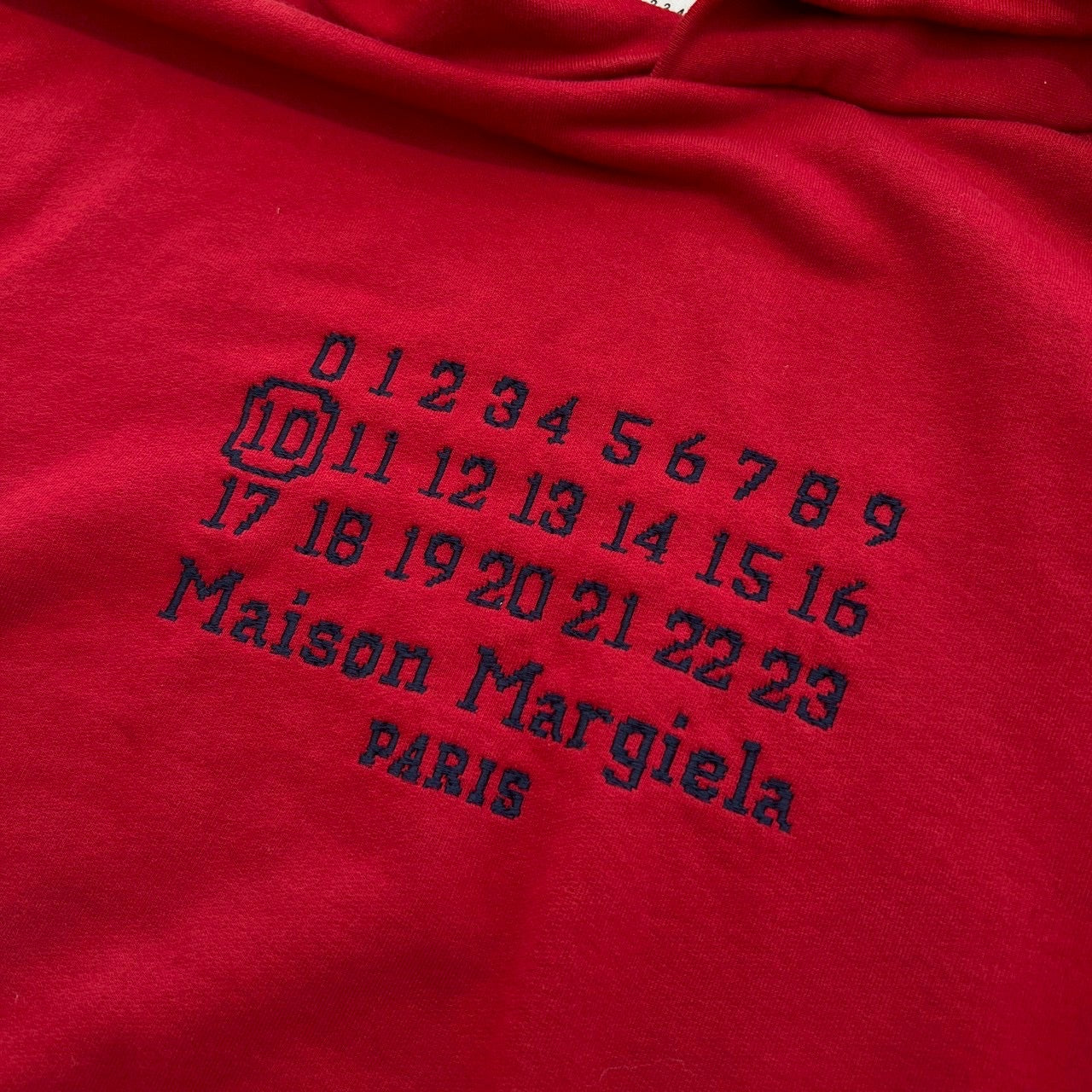 Maison Margiela 2021SS Numbers Logo Embroidery Pullover Hoodie S50GU0163 S25503 Size 52 メゾン マルジェラ ナンバーズロゴ刺繍 プルオーバーフーディ サイズ52