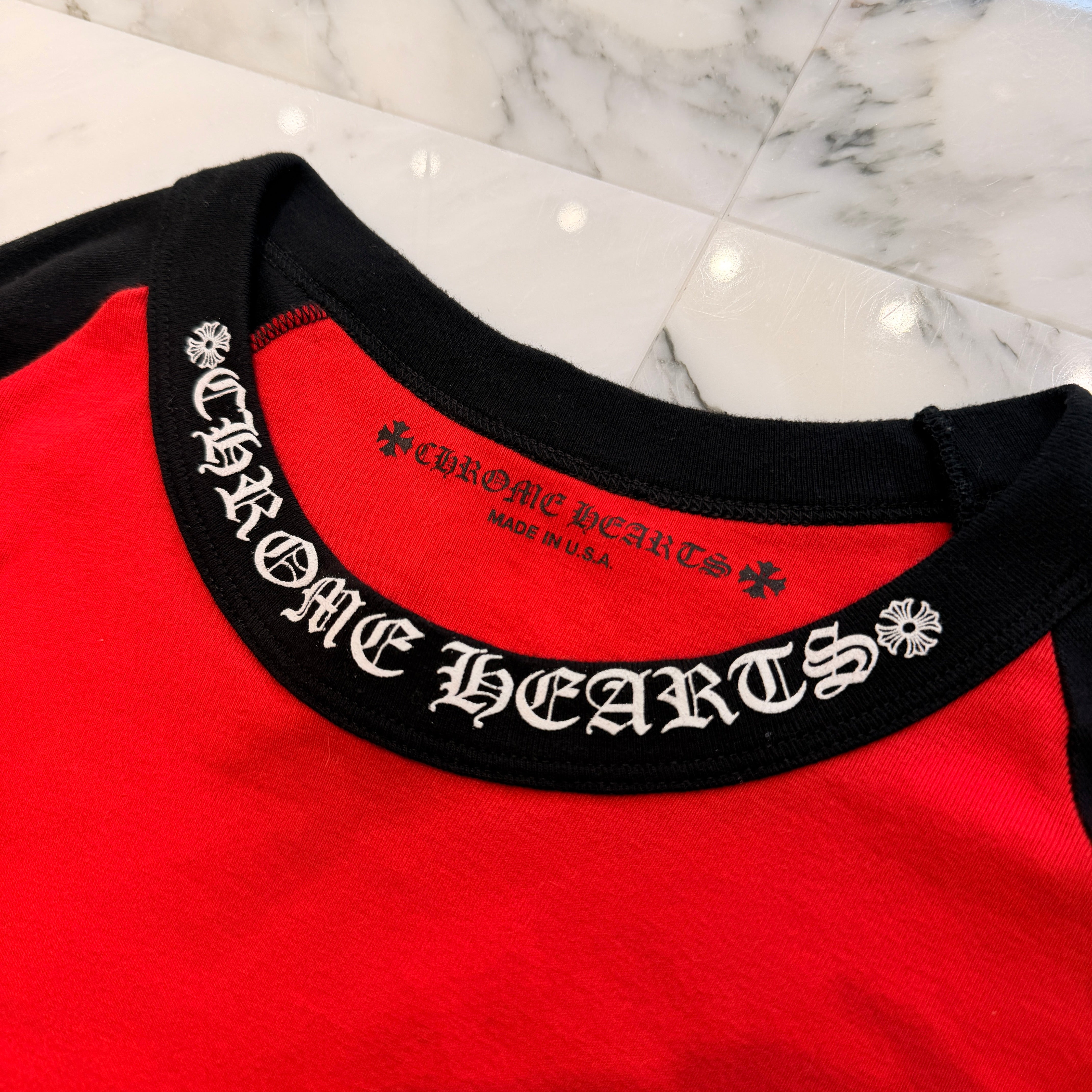 CHROME HEARTS Neck Logo Raglan Long Sleeve Tee Size XL クロムハーツ ネックロゴ ラグランロングスリーブ Tシャツ サイズXL