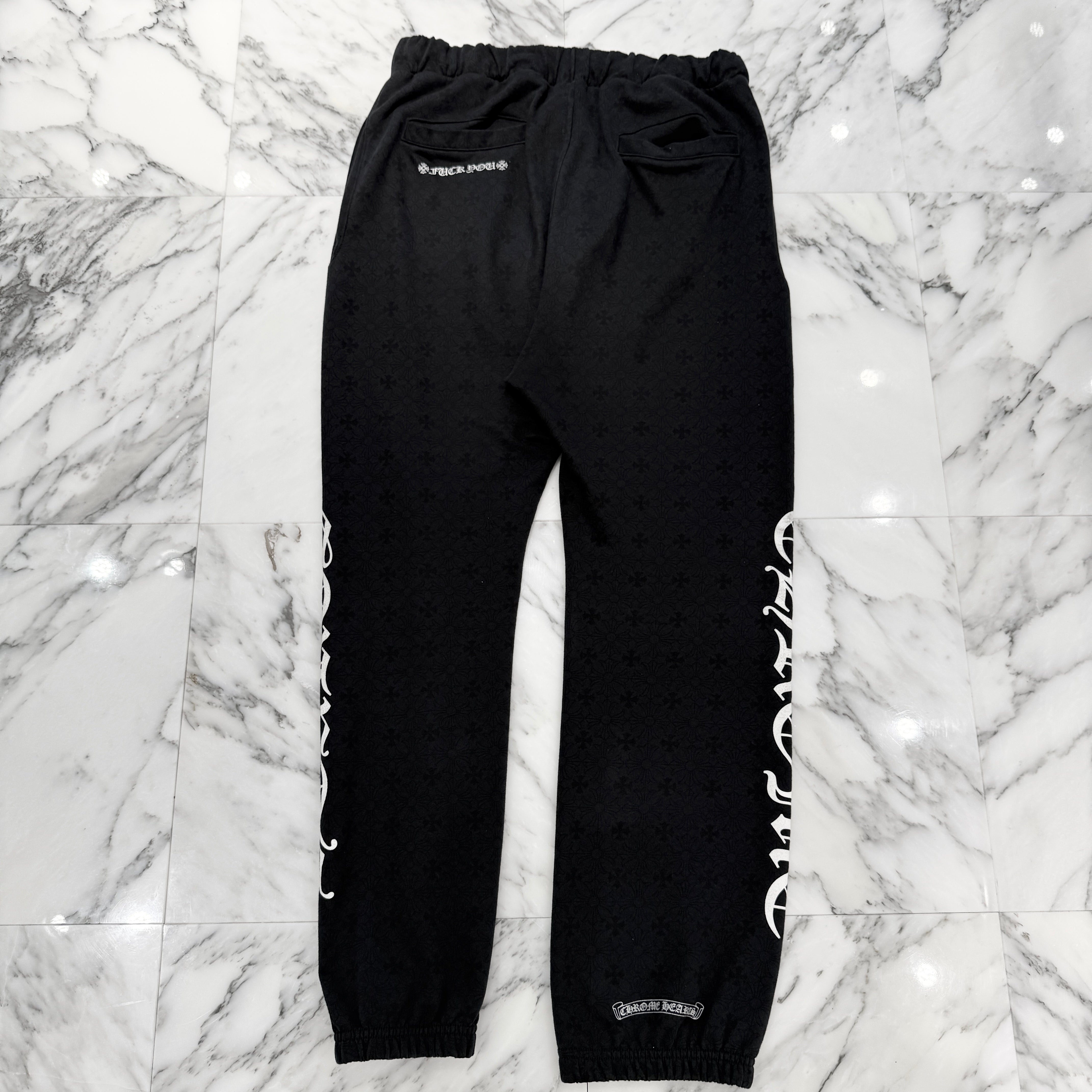 CHROME HEARTS CH Plus Horseshoe Fuck You Logo Sweat Long Pants Size L クロムハーツ CHプラス総柄 サイドロゴ ファックユー スウェットロングパンツ サイズL