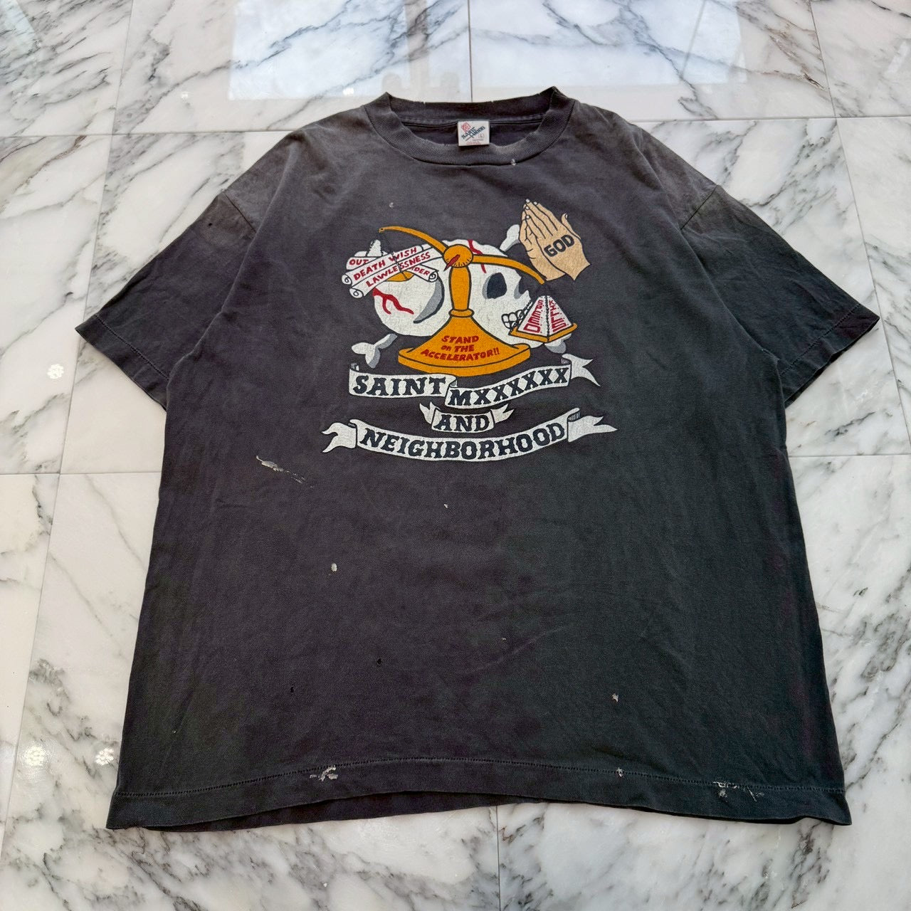 SAINT Mxxxxxx × NEIGHBORHOOD 2025SS STHD . SS TEE PRAY SM-HR8-0000-C68 Size L セントマイケル×ネイバーフット STHD. ショートスリーブ Tシャツ プレイ サイズL