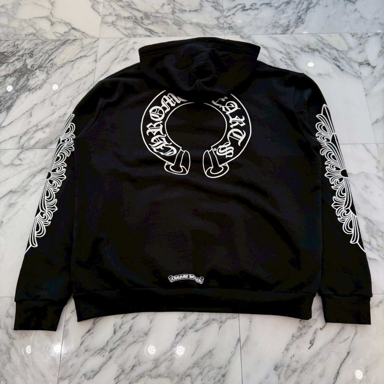 CHROME HEARTS Floral Cross Horseshoe Pullover Hoodie Size L クロムハーツ フローラルクロス ホースシュー プルオーバーフーディ サイズL