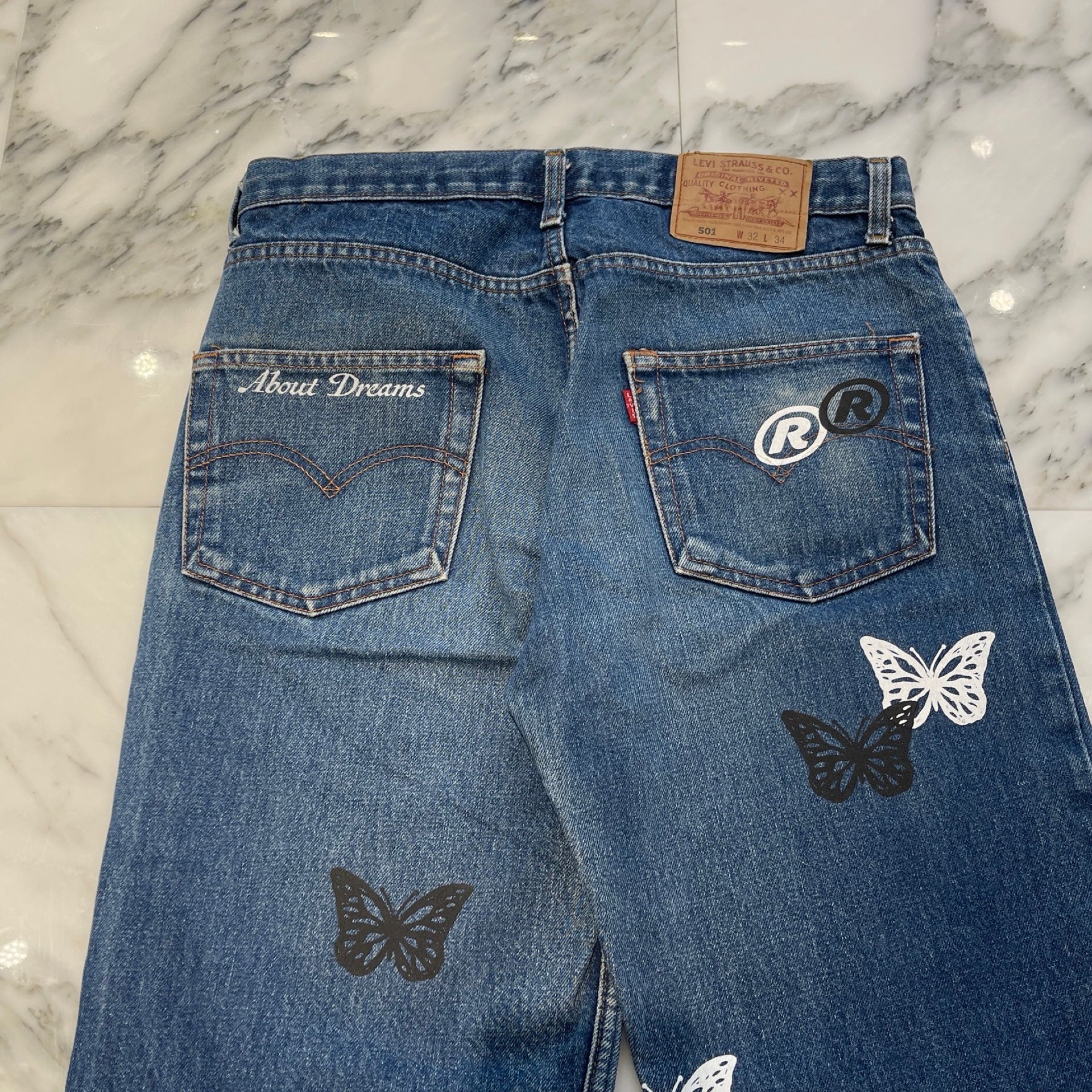 ABOUT DREAMS Butterfly Jeans Size W32 L34 アバウトドリームズ バタフライジーンズ W32×L34