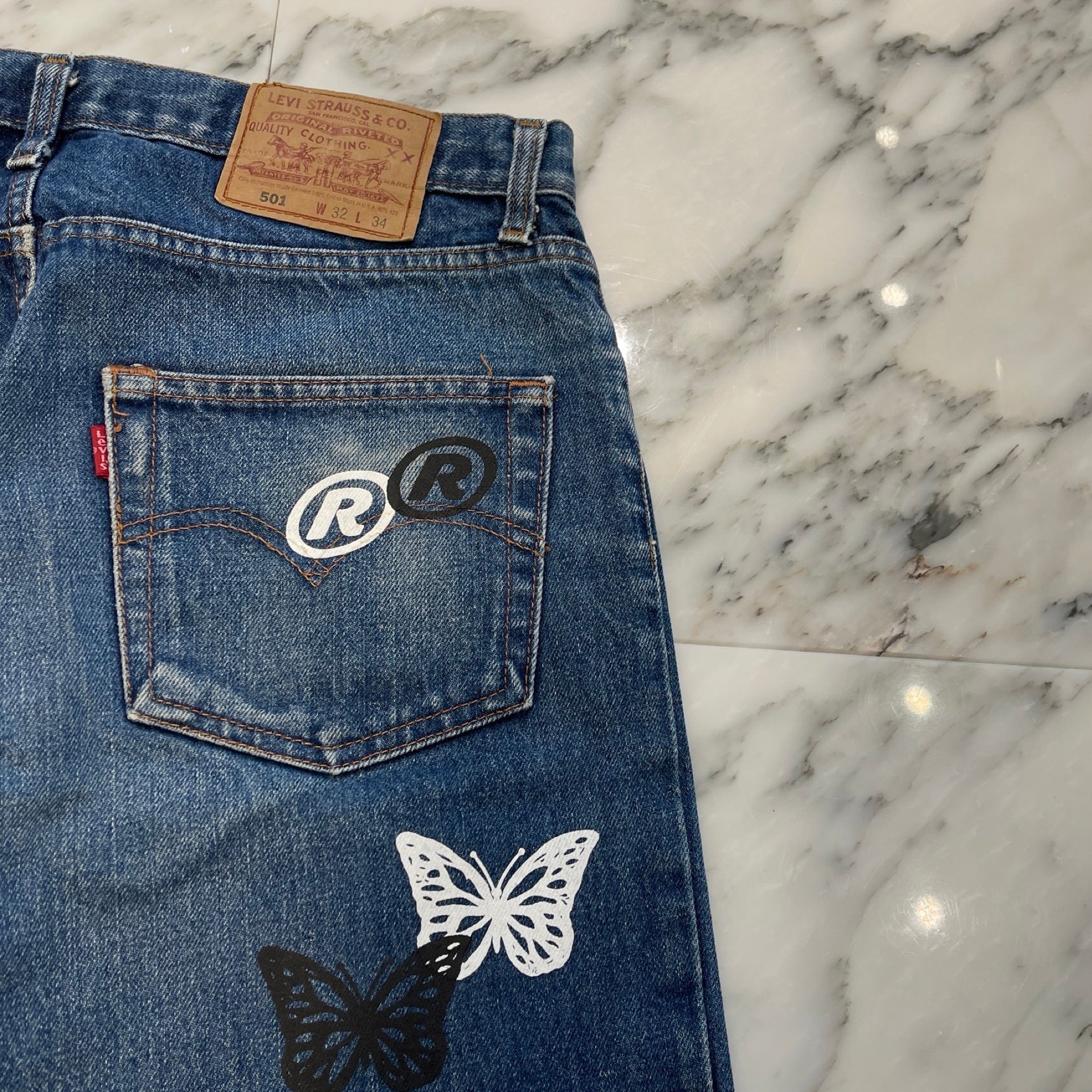 ABOUT DREAMS Butterfly Jeans Size W32 L34 アバウトドリームズ バタフライジーンズ W32×L34