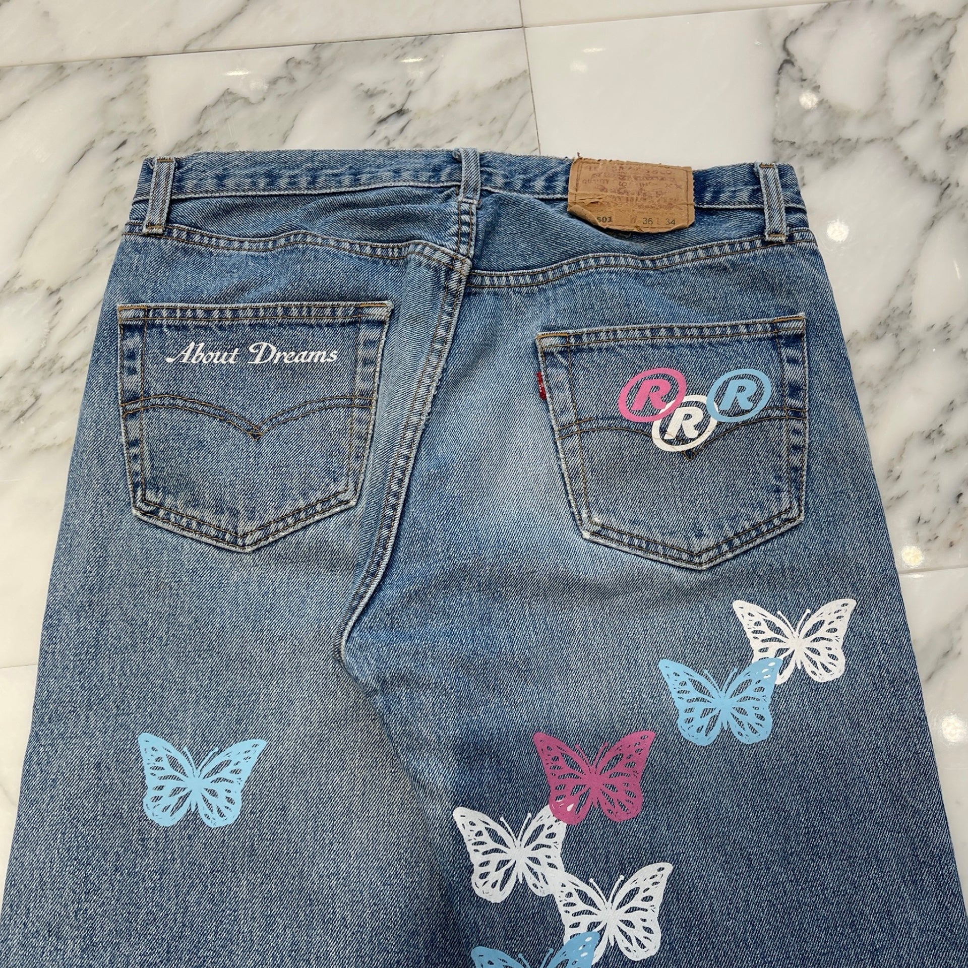 ABOUT DREAMS Butterfly Jeans Size W36 L34 アバウトドリームズ バタフライジーンズ W36 × L34