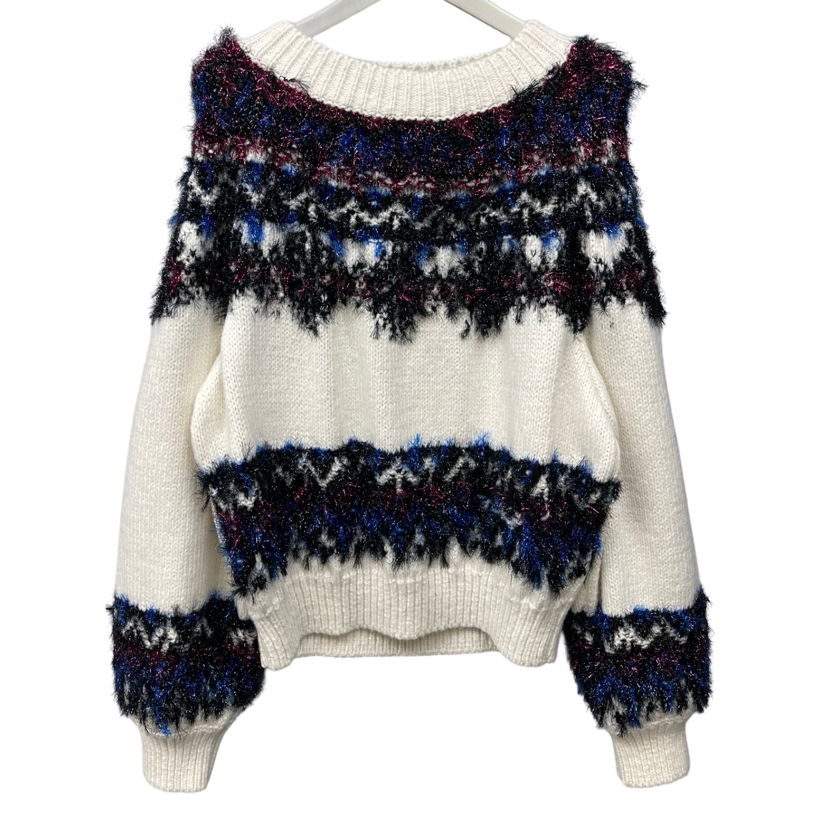 CHANEL 2021AW Cropped Nordic Pattern Knit Sweater P71555K10323 Size 50