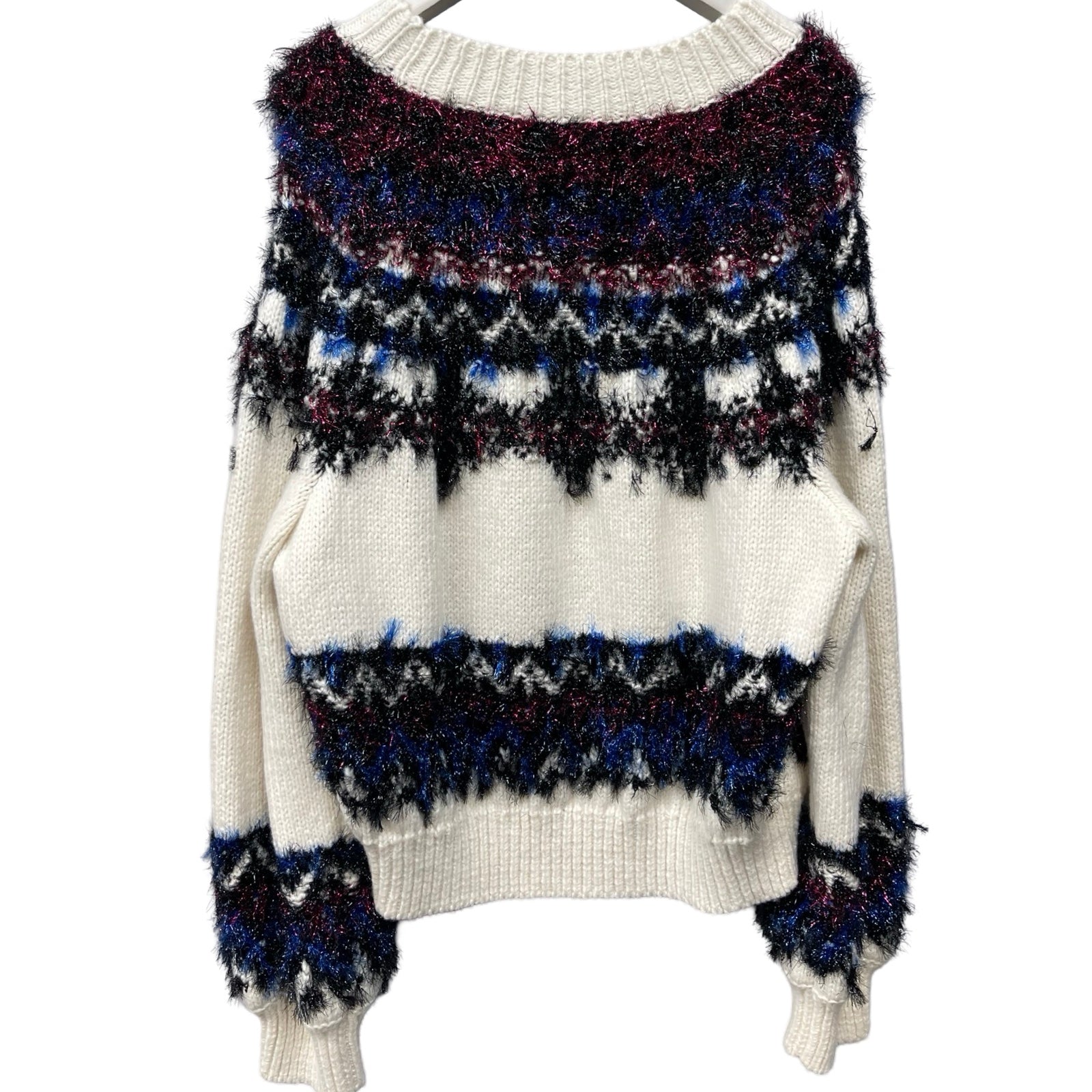 CHANEL 2021AW Cropped Nordic Pattern Knit Sweater P71555K10323 Size 50