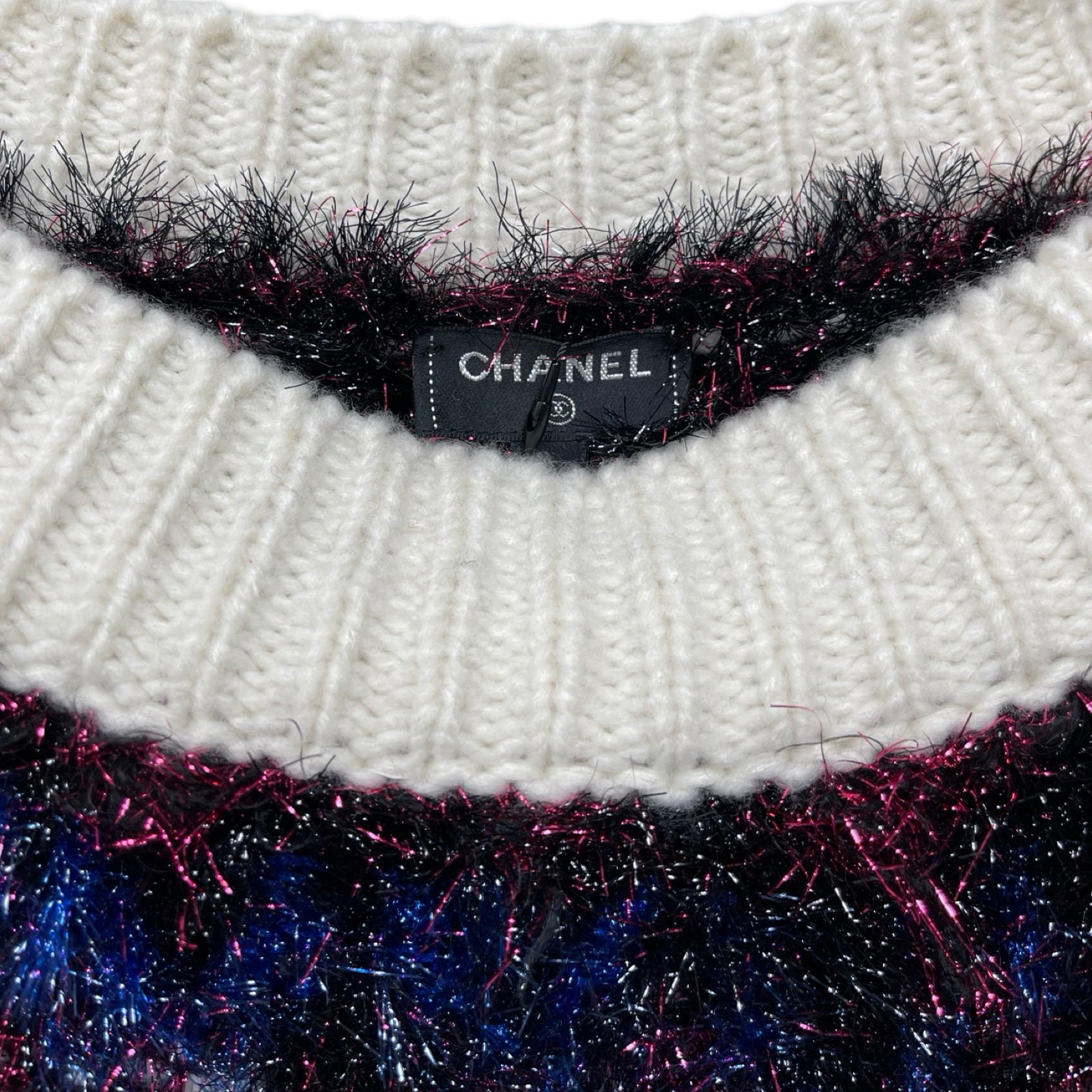 CHANEL 2021AW Cropped Nordic Pattern Knit Sweater P71555K10323 Size 50