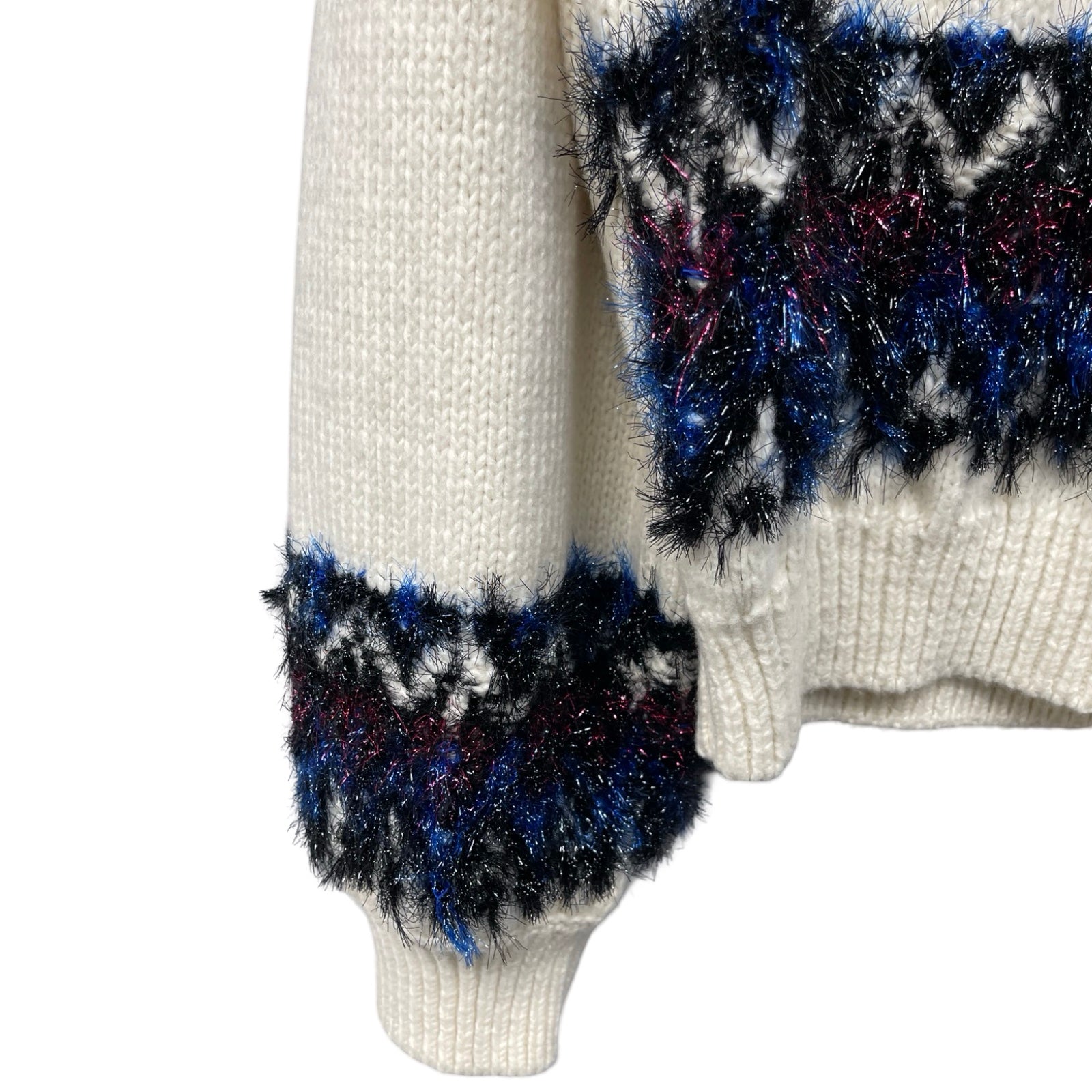 CHANEL 2021AW Cropped Nordic Pattern Knit Sweater P71555K10323 Size 50