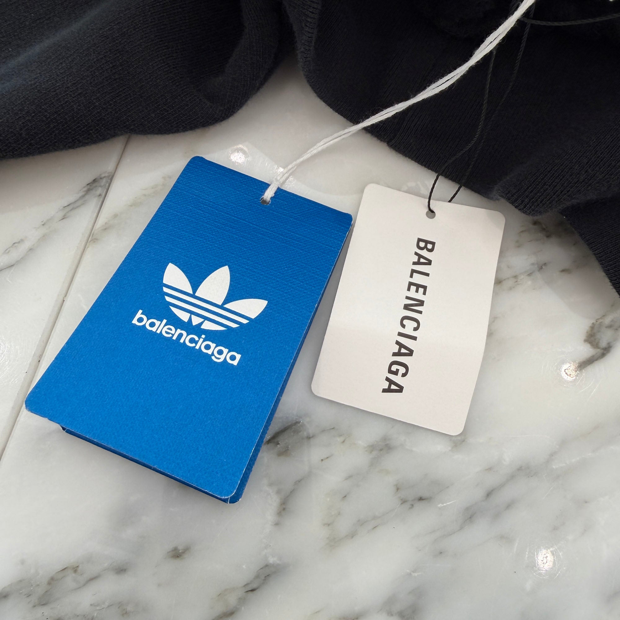 BALENCIAGA × adidas 2023SS Trefoil Logo Embroidery Pullover Hoodie 712396 TMVA9 Size 2 バレンシアガ×アディダス トレフォイルロゴ刺繡 プルオーバーフーディー サイズ2