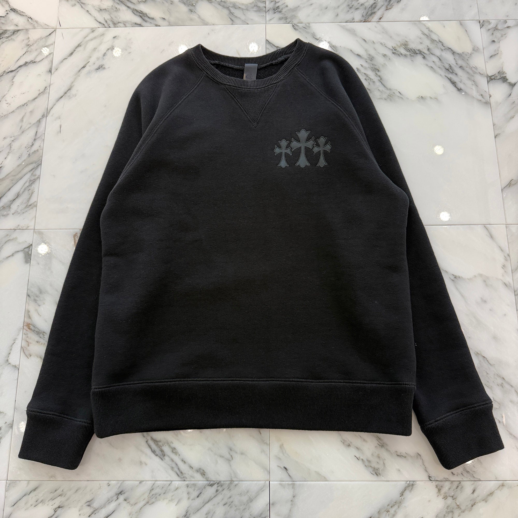 CHROME HEARTS 2025SS Y NOT Cemetery Cross Applique Embroidery Sweatshirt Size XS クロムハーツ ワイノット セメタリークロス アップリケ刺繡 スウェットシャツ サイズXS