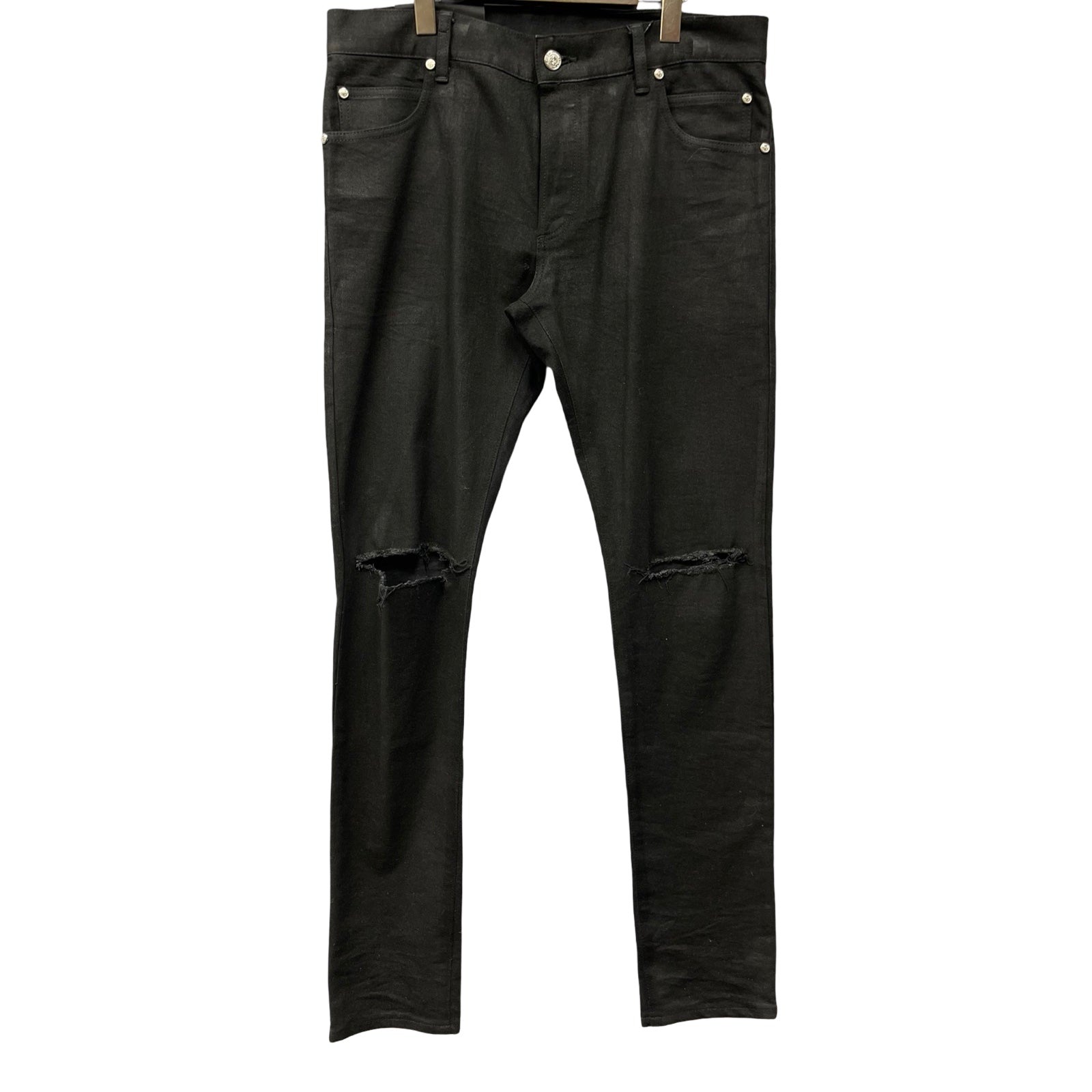 BALMAIN Coating Damage Slim Fit Jeans RH15230D006 Size 33