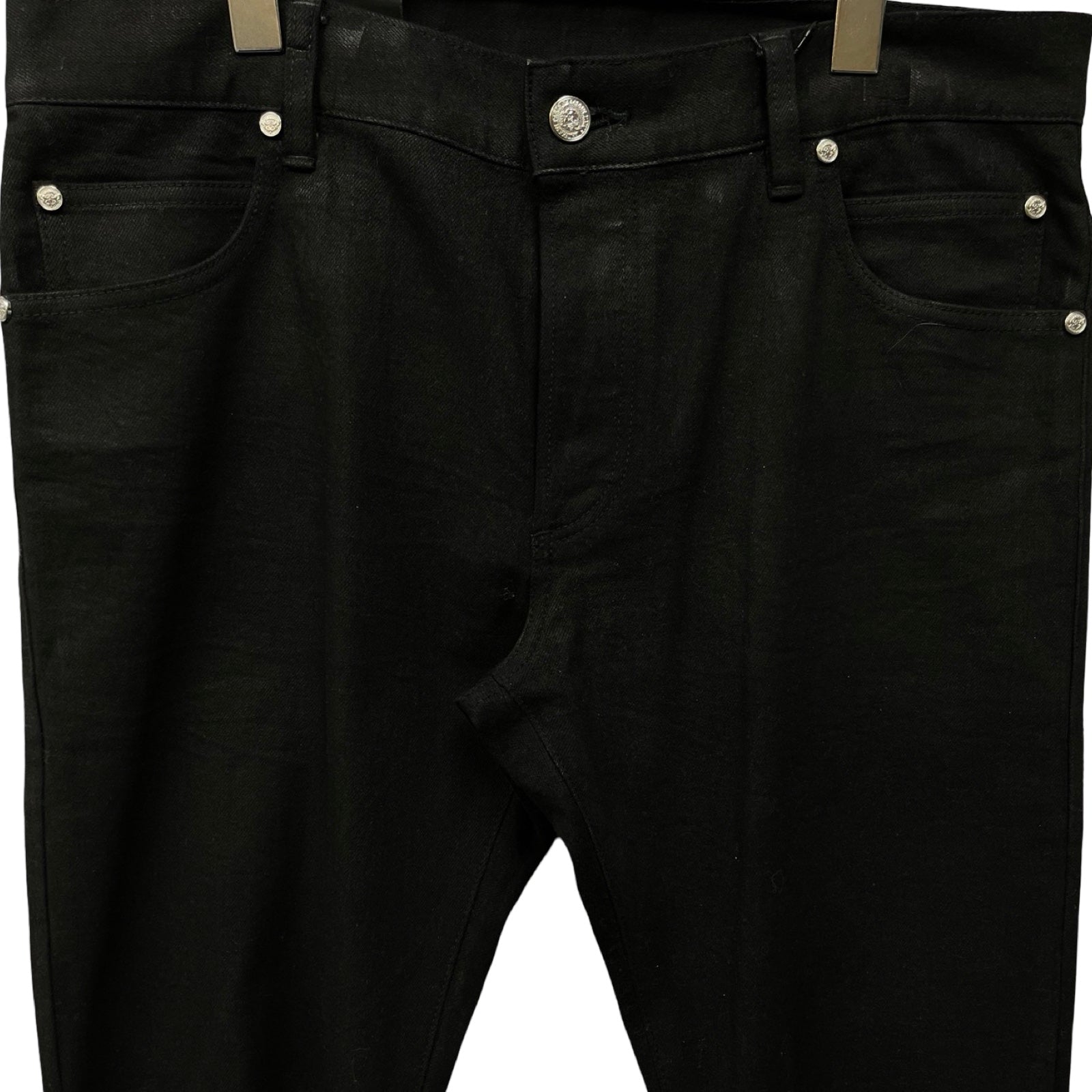 BALMAIN Coating Damage Slim Fit Jeans RH15230D006 Size 33