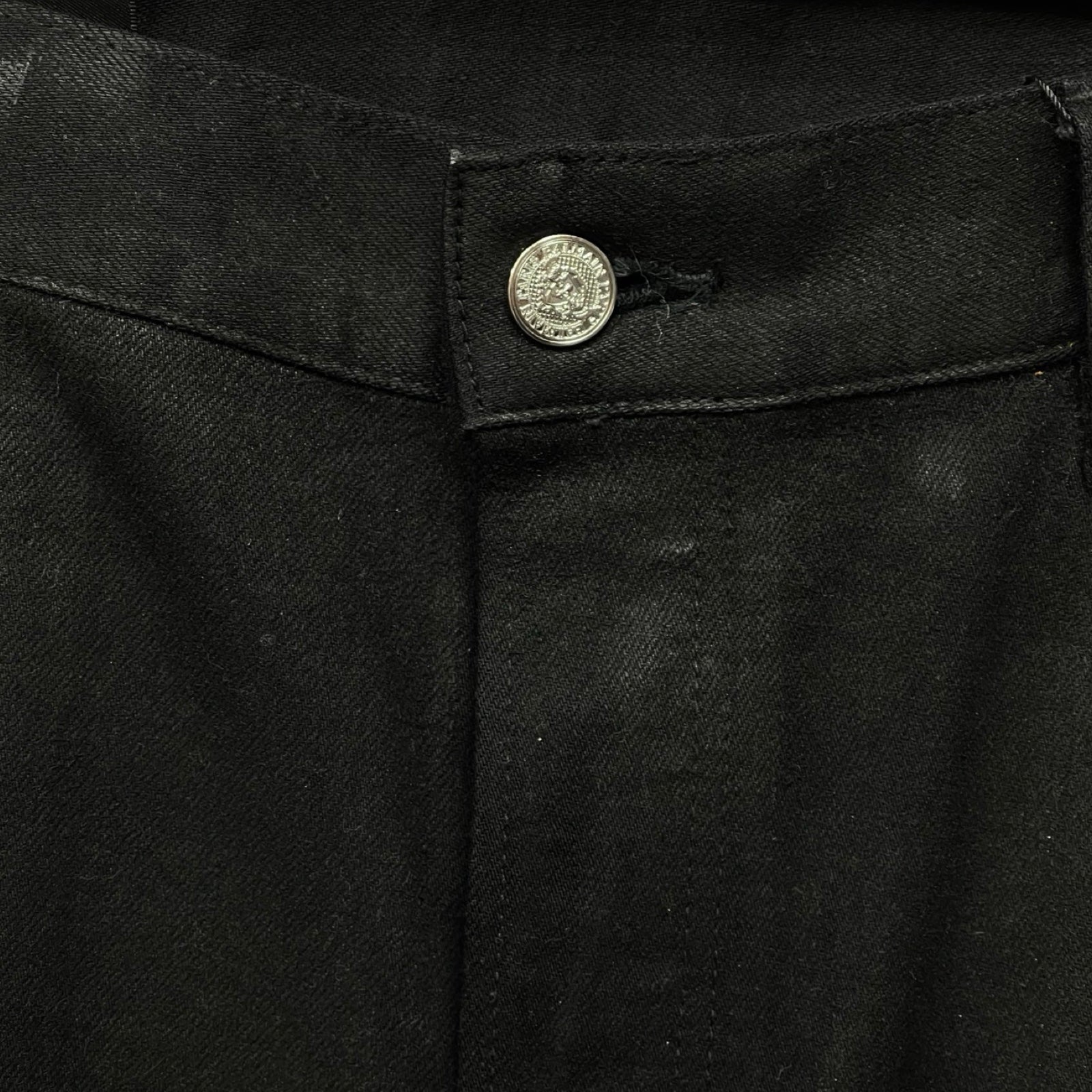 BALMAIN Coating Damage Slim Fit Jeans RH15230D006 Size 33