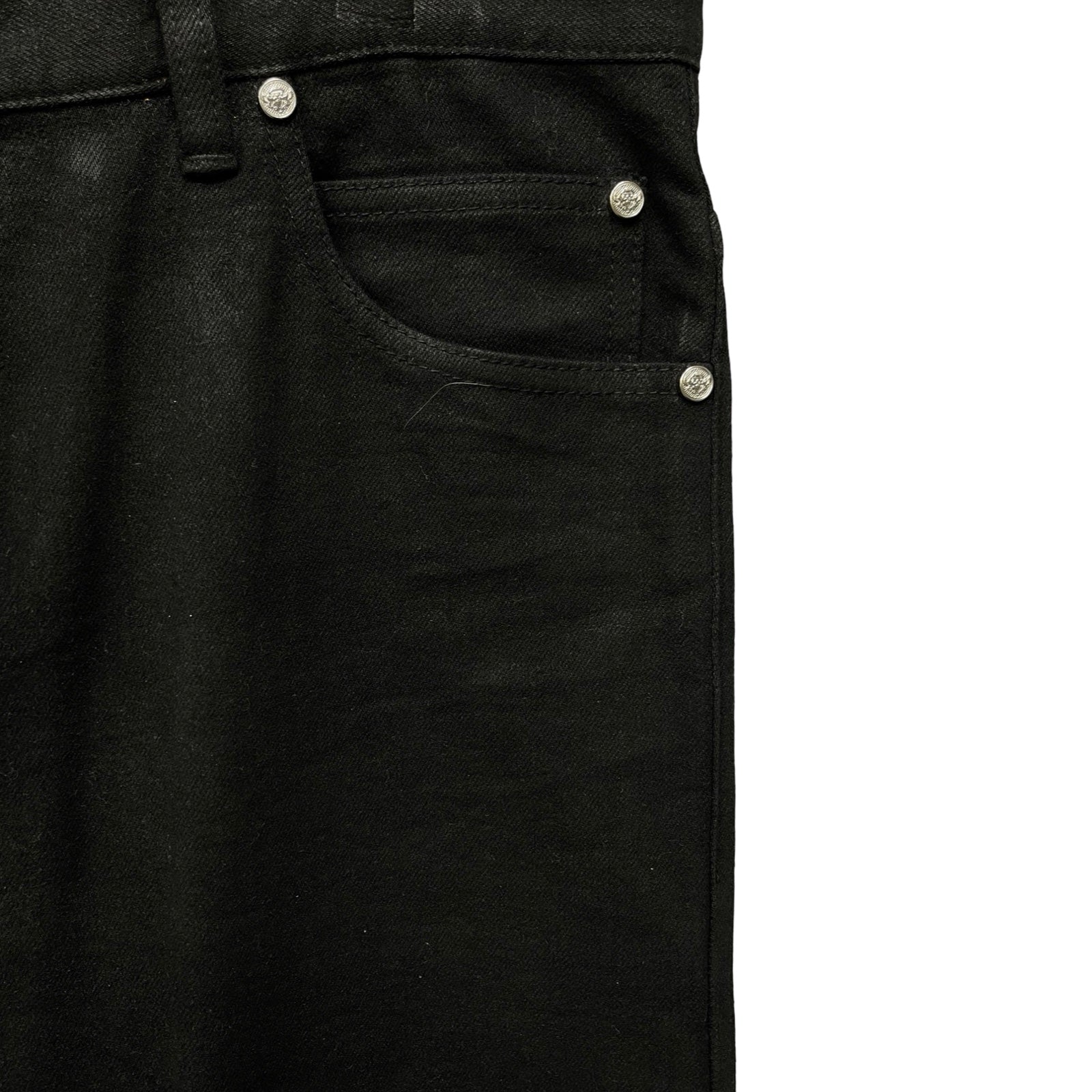 BALMAIN Coating Damage Slim Fit Jeans RH15230D006 Size 33