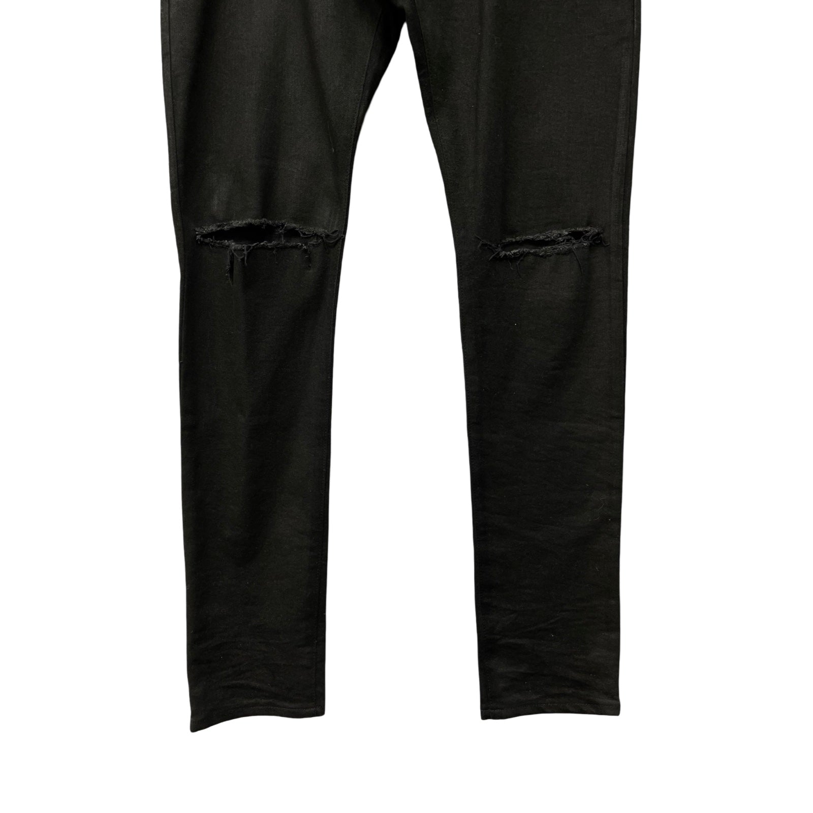 BALMAIN Coating Damage Slim Fit Jeans RH15230D006 Size 33