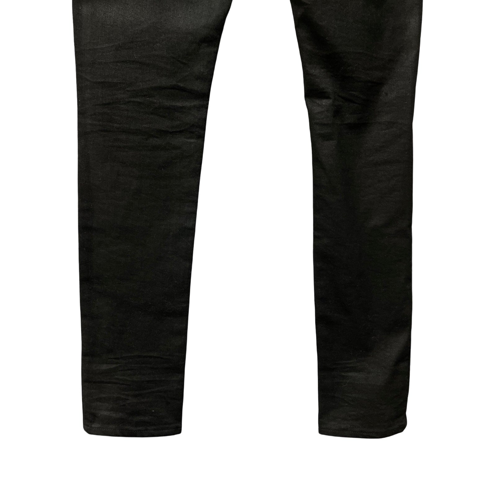 BALMAIN Coating Damage Slim Fit Jeans RH15230D006 Size 33