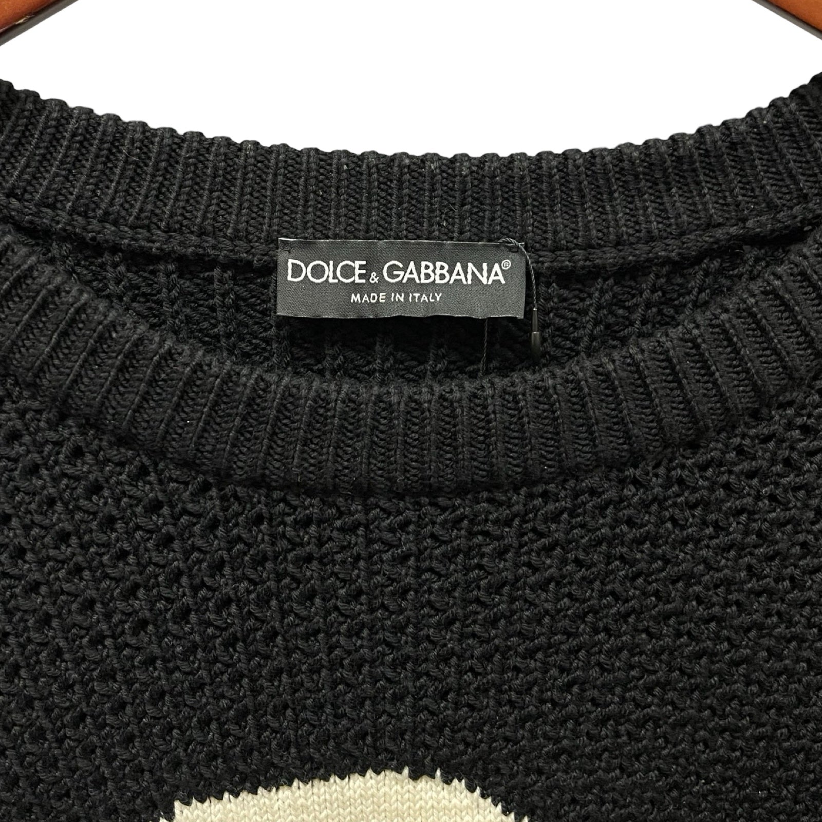 DOLCE&GABBANA Logo Print Wool Knit Sweater GXG69T JVBD8 Size L