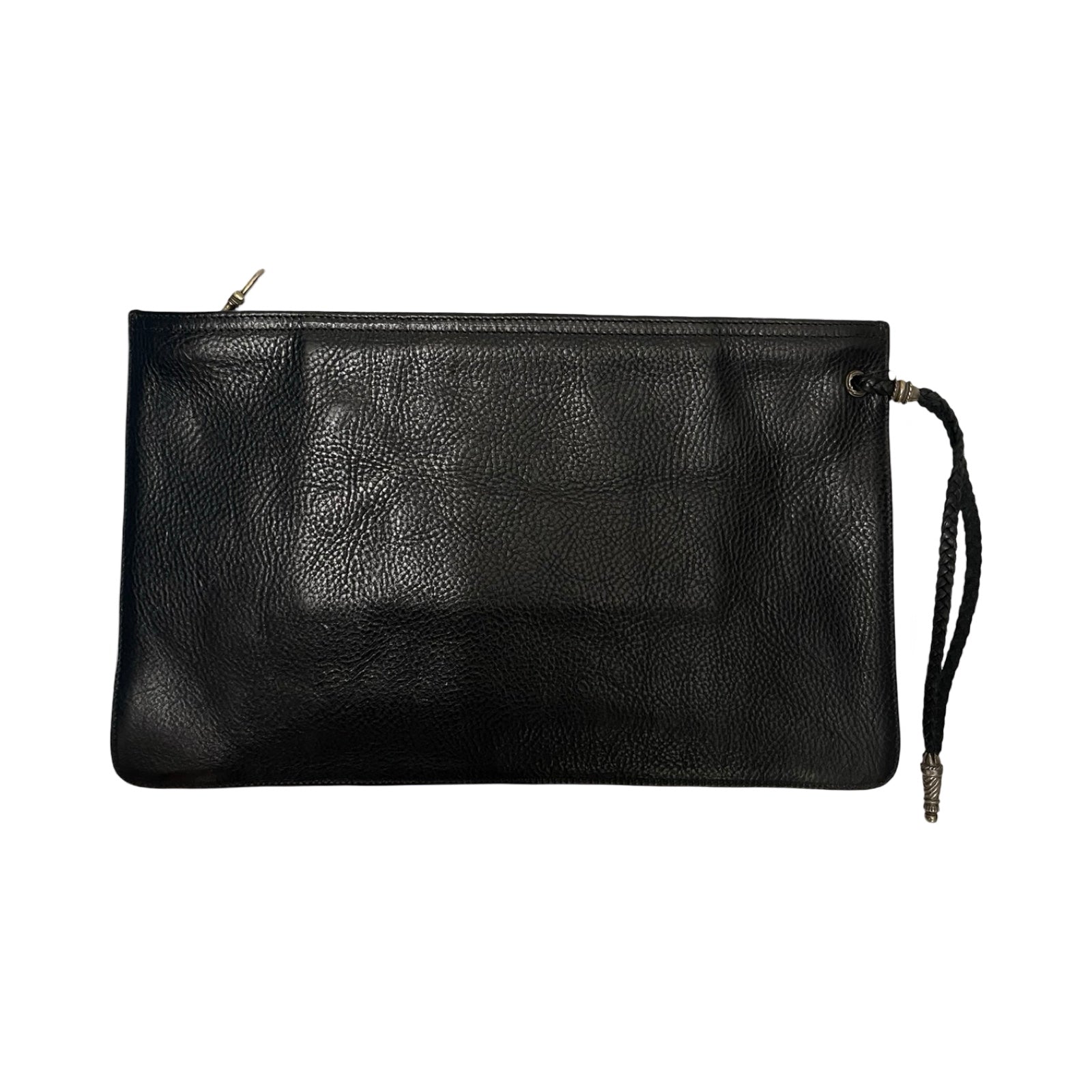 CHROME HEARTS Flat Plane Leather Clutch Bag