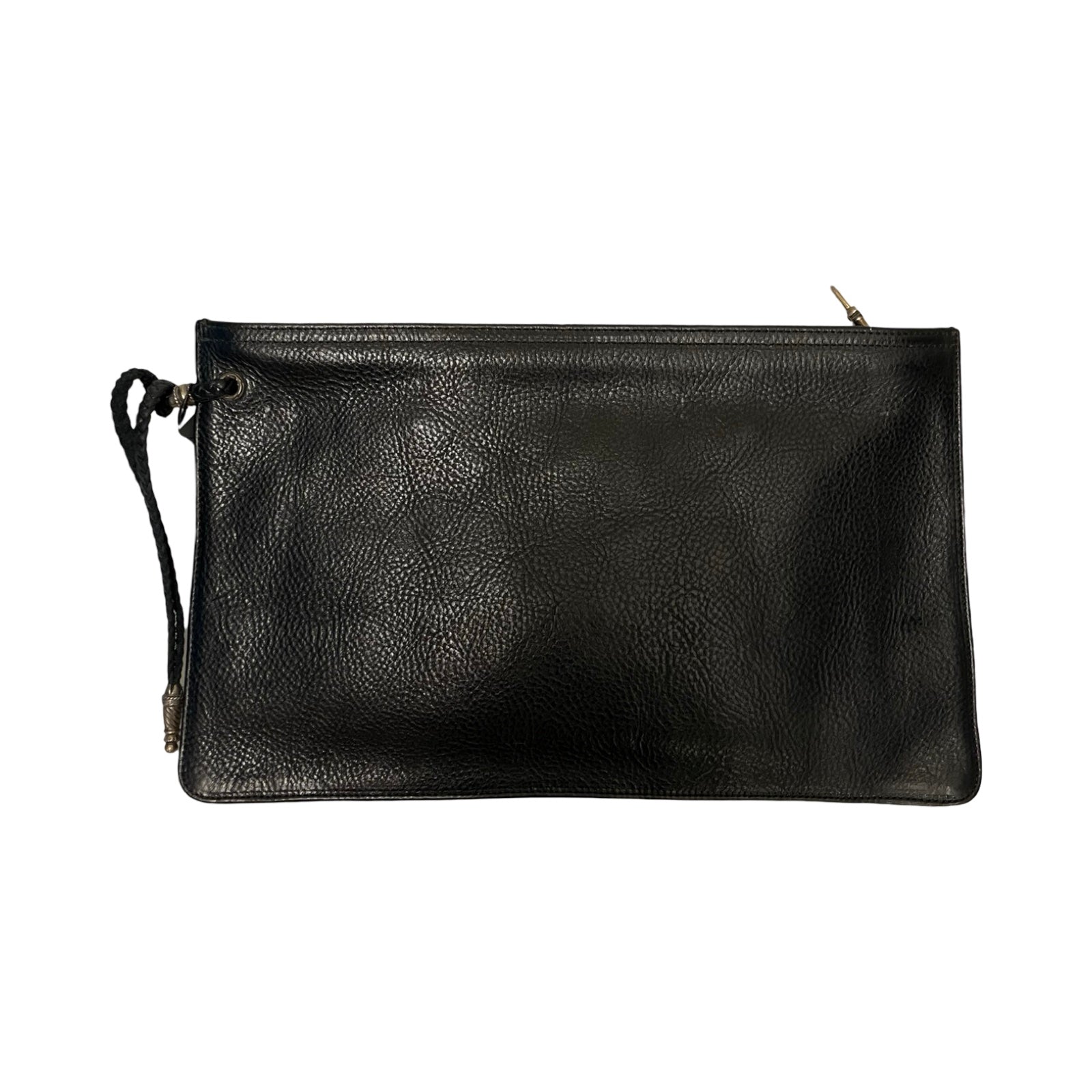 CHROME HEARTS Flat Plane Leather Clutch Bag