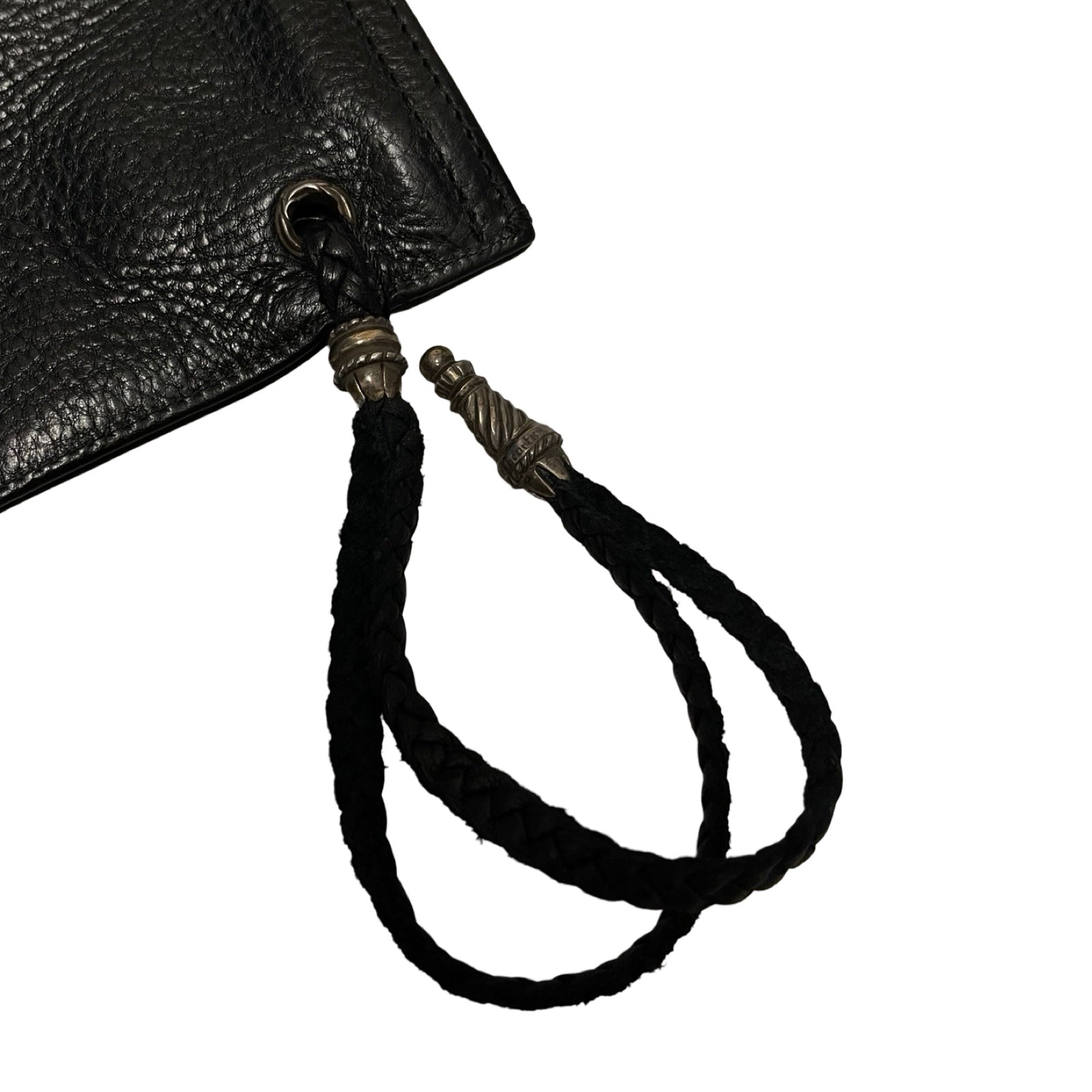 CHROME HEARTS Flat Plane Leather Clutch Bag