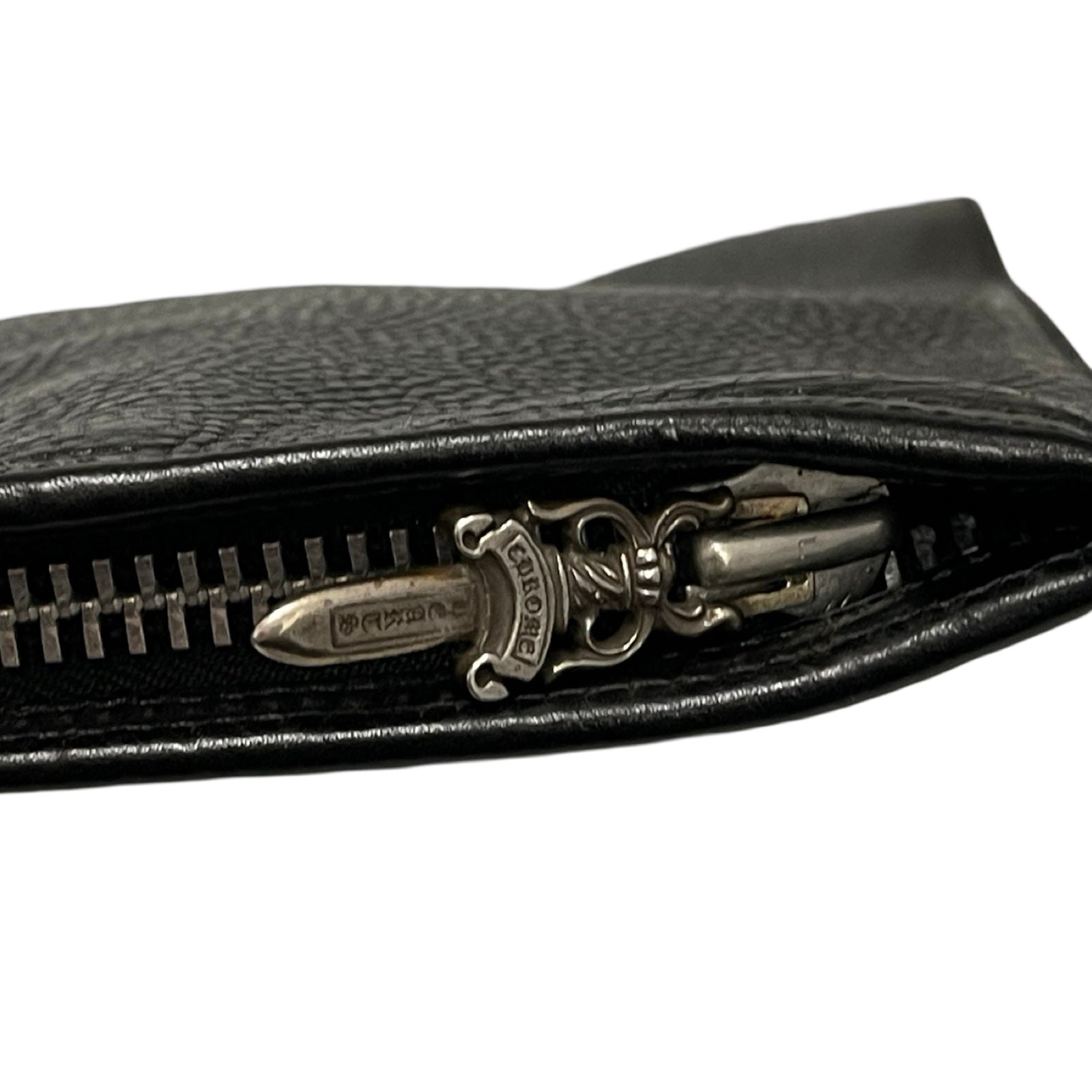 CHROME HEARTS Flat Plane Leather Clutch Bag
