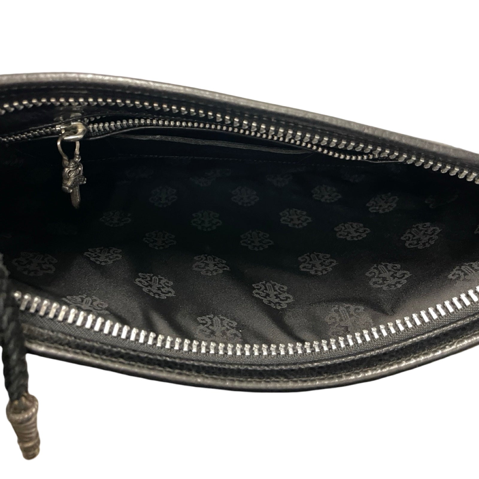 CHROME HEARTS Flat Plane Leather Clutch Bag