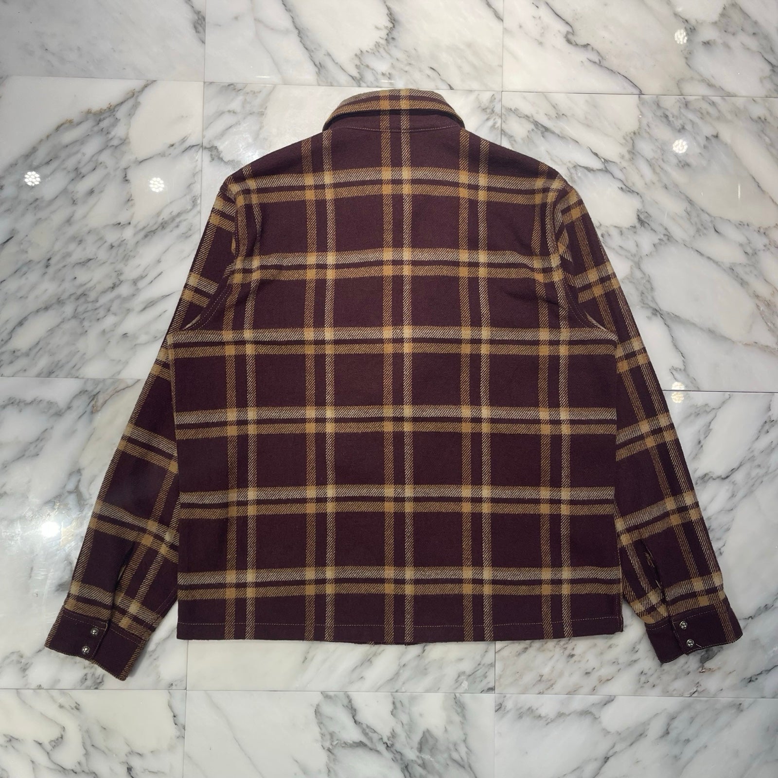 CHROME HEARTS YNOT UNDER DOG Check Shirt Jacket Size L