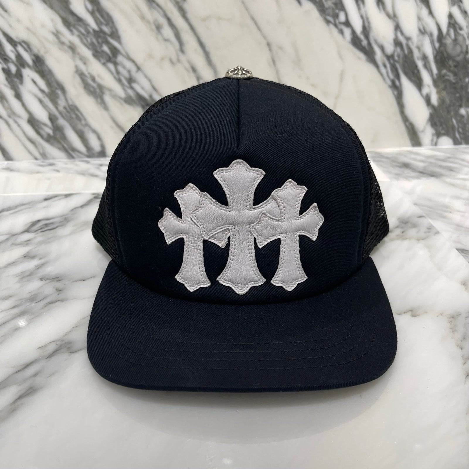 CHROME HEARTS Triple Cross Patch Trucker Cap ONE SIZE（53-60）クロムハーツ トリプルクロスパッチ トラッカーキャップ