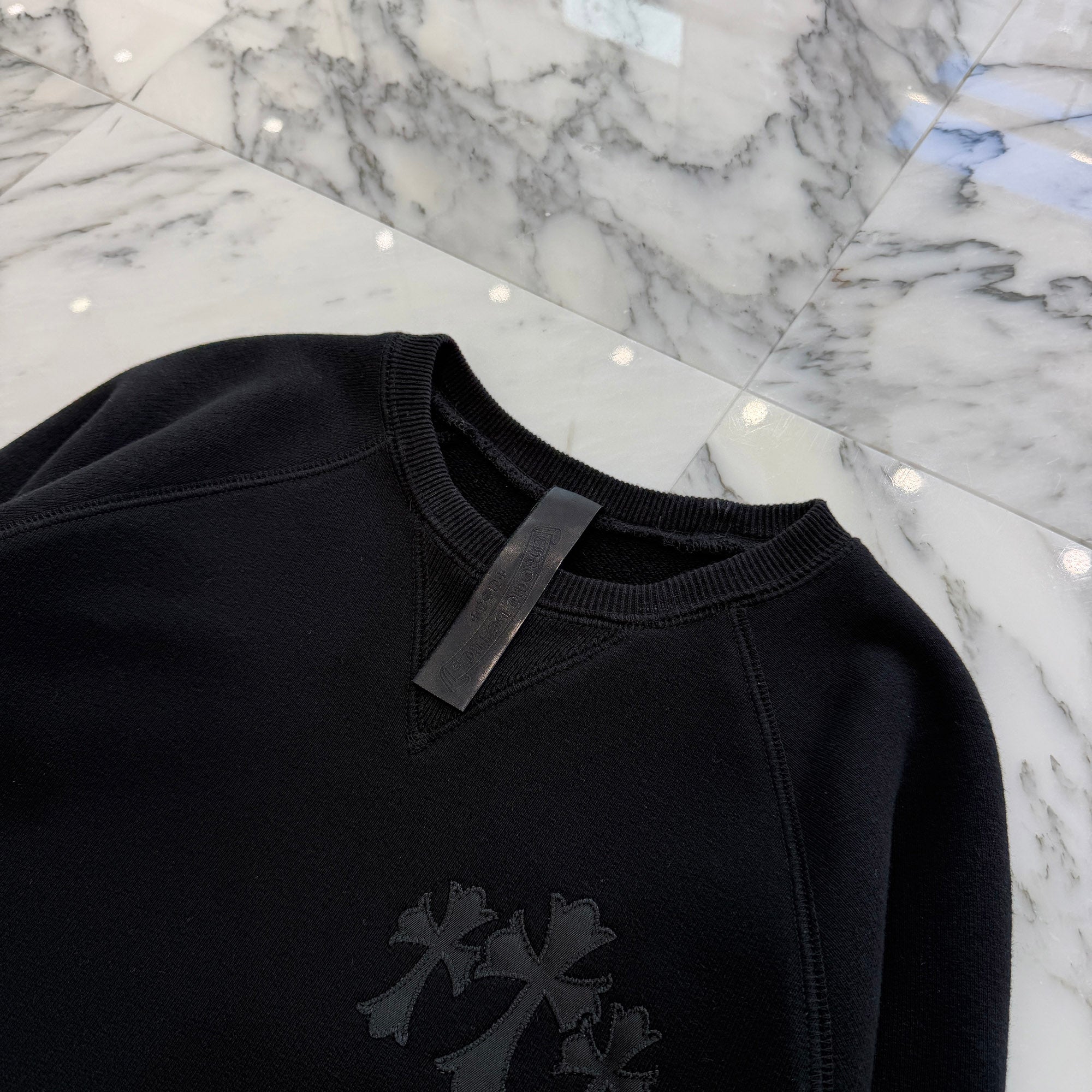 CHROME HEARTS 2025SS Y NOT Cemetery Cross Applique Embroidery Sweatshirt Size XS クロムハーツ ワイノット セメタリークロス アップリケ刺繡 スウェットシャツ サイズXS