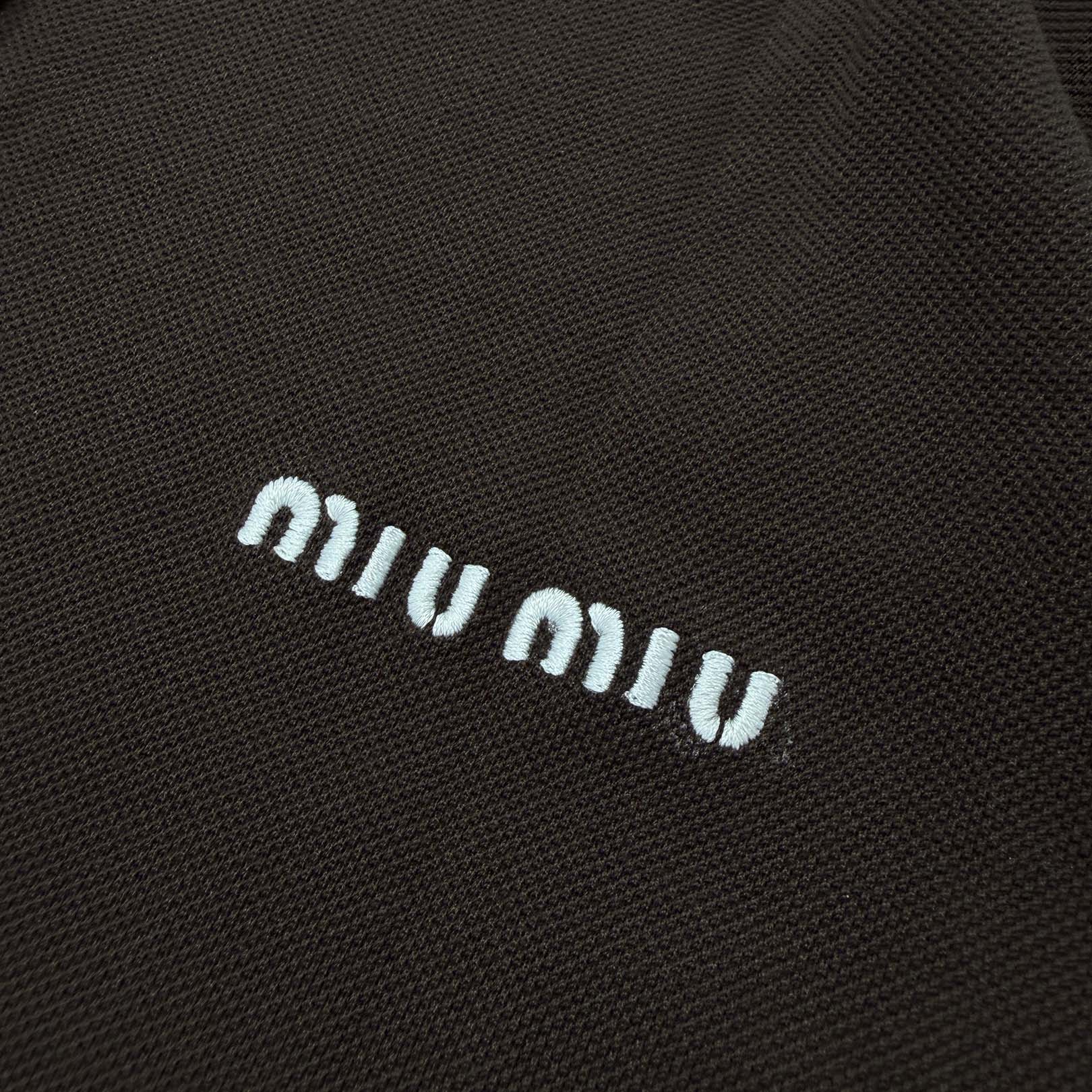 MIU MIU 2024SS Cotton Piqué Polo Shirt MJL019_14RW_F0324_S_OOO Size M ミュウミュウ コットンピケ ポロシャツ サイズM