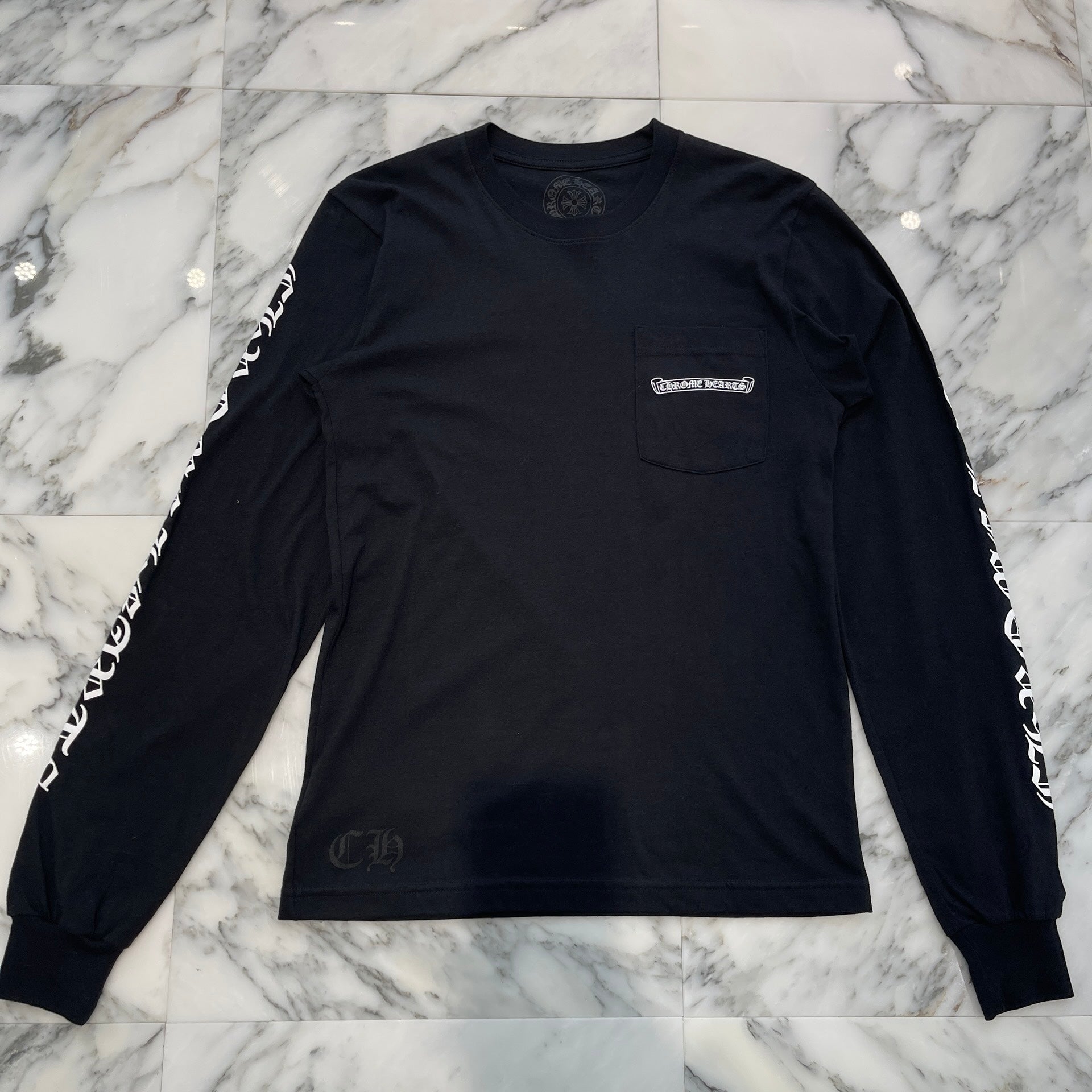 美品✨クロムハーツ ロンT バックスクロールラベル ブラック L 国内正規 クロムハーツロングTシャツスクロールラベルブラック|クロム