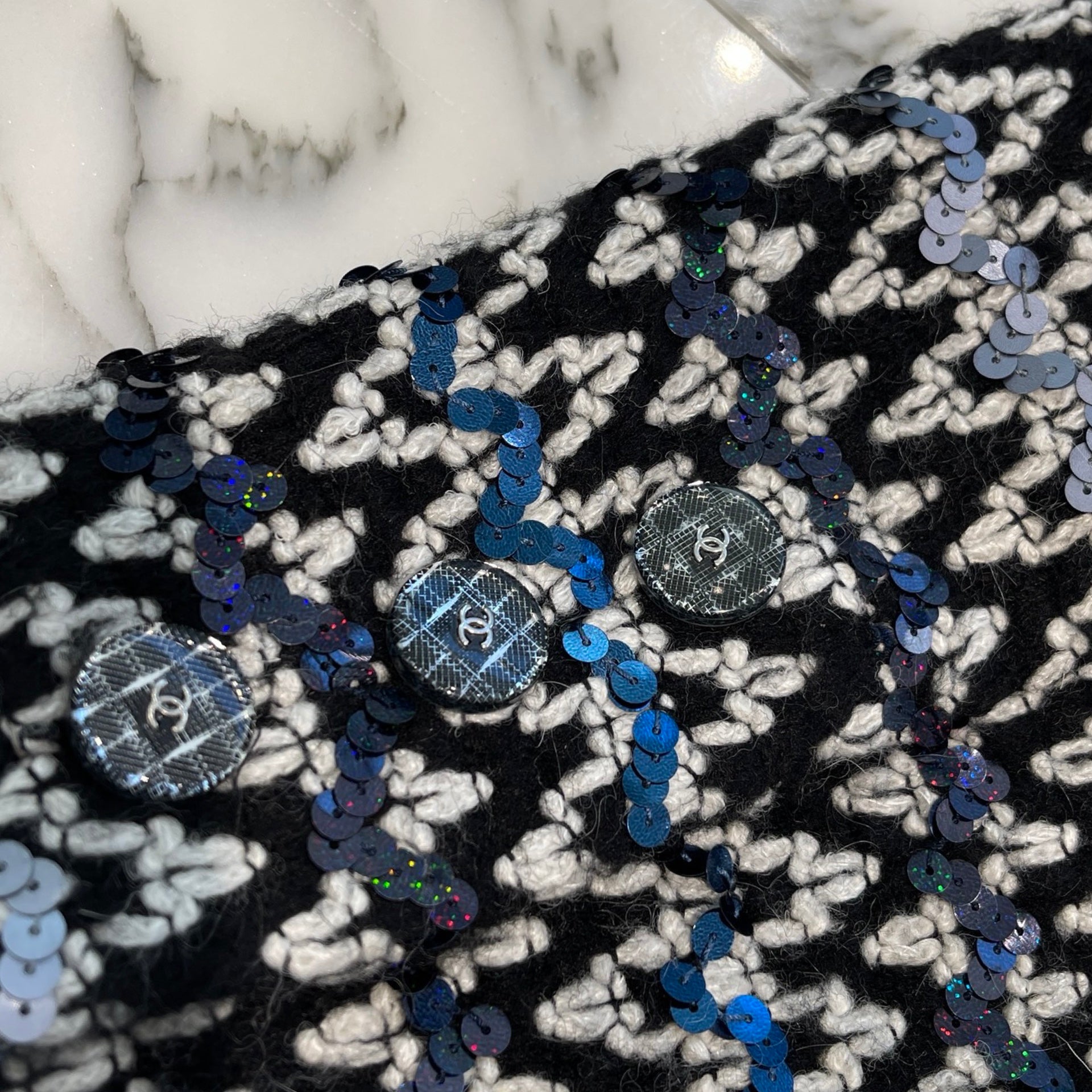 CHANEL 2022AW New Wave Stripe Sequin Acrylic Wool Jacket P71742V63229 Size 50 シャネル ニューウェーブ ストライプ スパンコール アクリルウール ジャケット サイズ 50