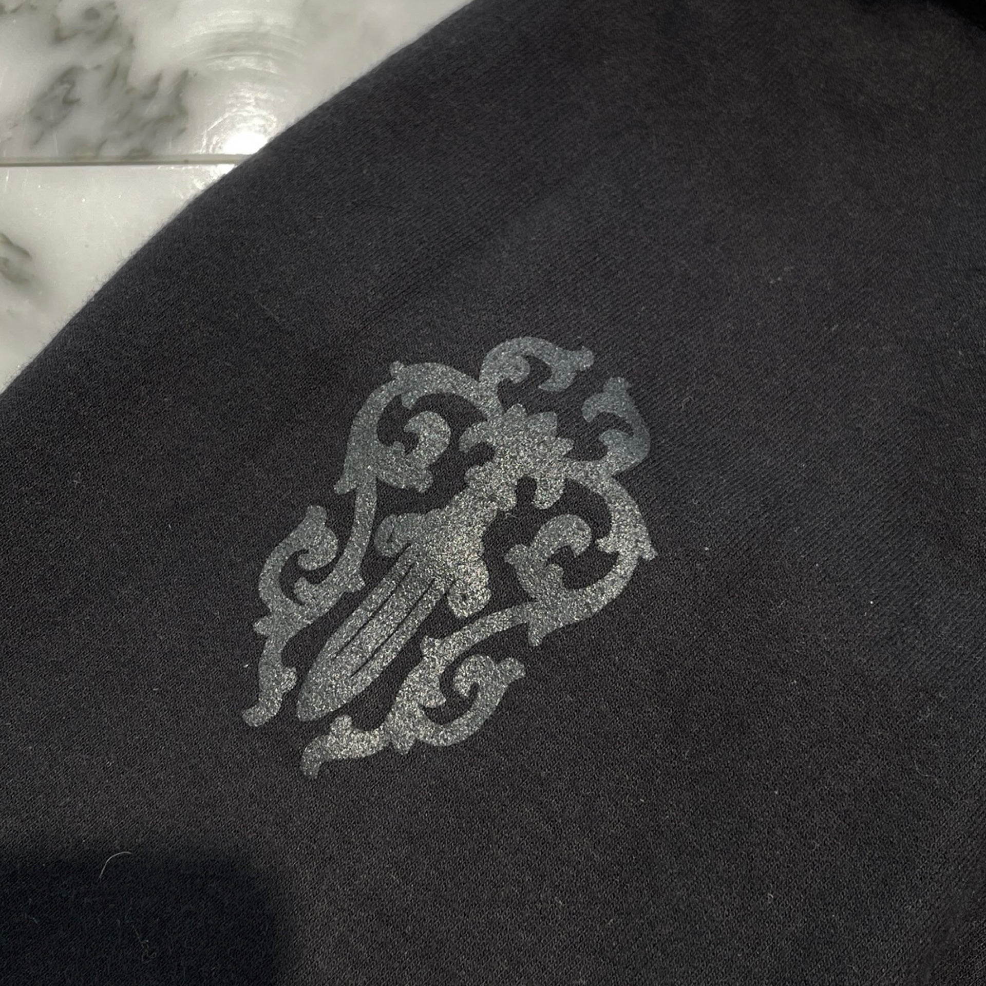 CHROME HEARTS Cemetery Cross Scroll Logo Label Zip Up Hoodie Size L クロムハーツ セメタリークロス スクロールロゴラベル ジップアップフーディー サイズL