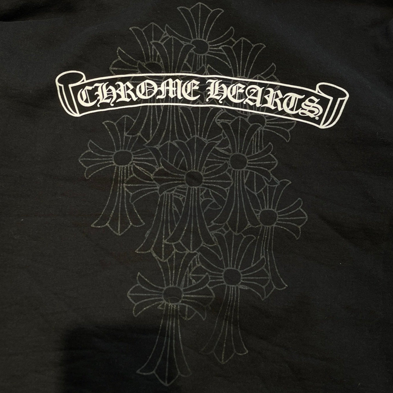 CHROME HEARTS Cemetery Cross Scroll Logo Label Zip Up Hoodie Size L クロムハーツ セメタリークロス スクロールロゴラベル ジップアップフーディー サイズL