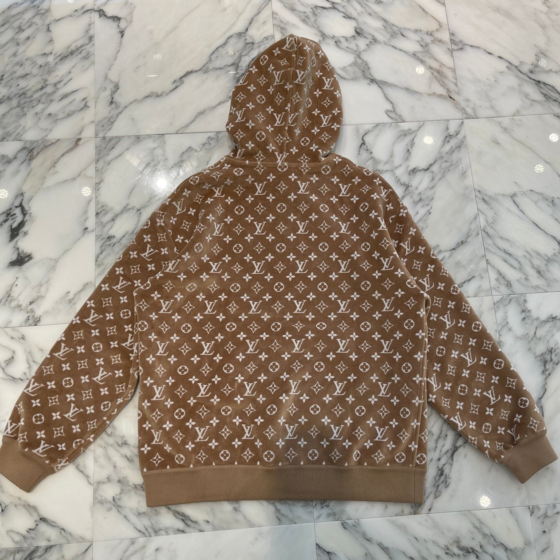 LOUIS VUITTON 2024SS Monogram Toweling Pullover Hoodie 1AC2HZ Size M ルイヴィトン モノグラム タウアリング プルオーバーフーディー サイズM