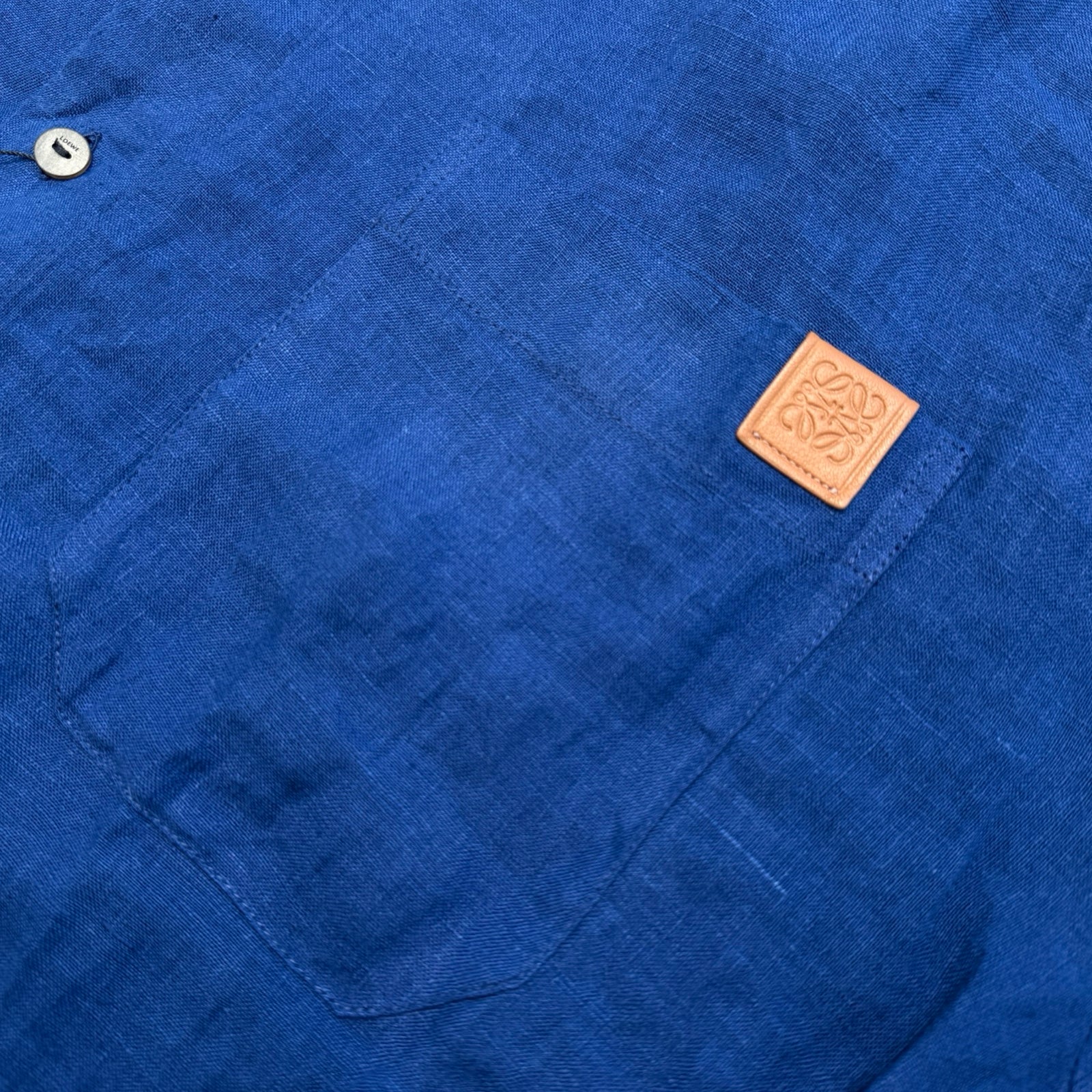 LOEWE × Paula's Ibiza Linen Anagram Tab Bowling Shirt Size 41 ロエベ パウラズイビザ リネン アナグラムタブ ボウリングシャツ サイズ41