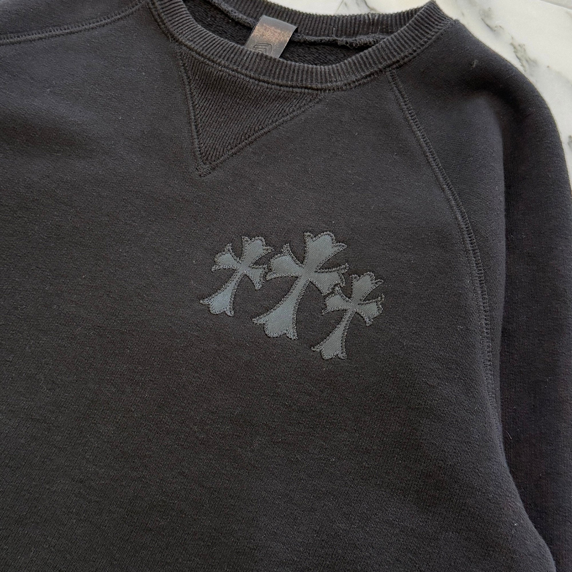 CHROME HEARTS 2025SS Y NOT Cemetery Cross Applique Embroidery Sweatshirt Size XS クロムハーツ ワイノット セメタリークロス アップリケ刺繡 スウェットシャツ サイズXS