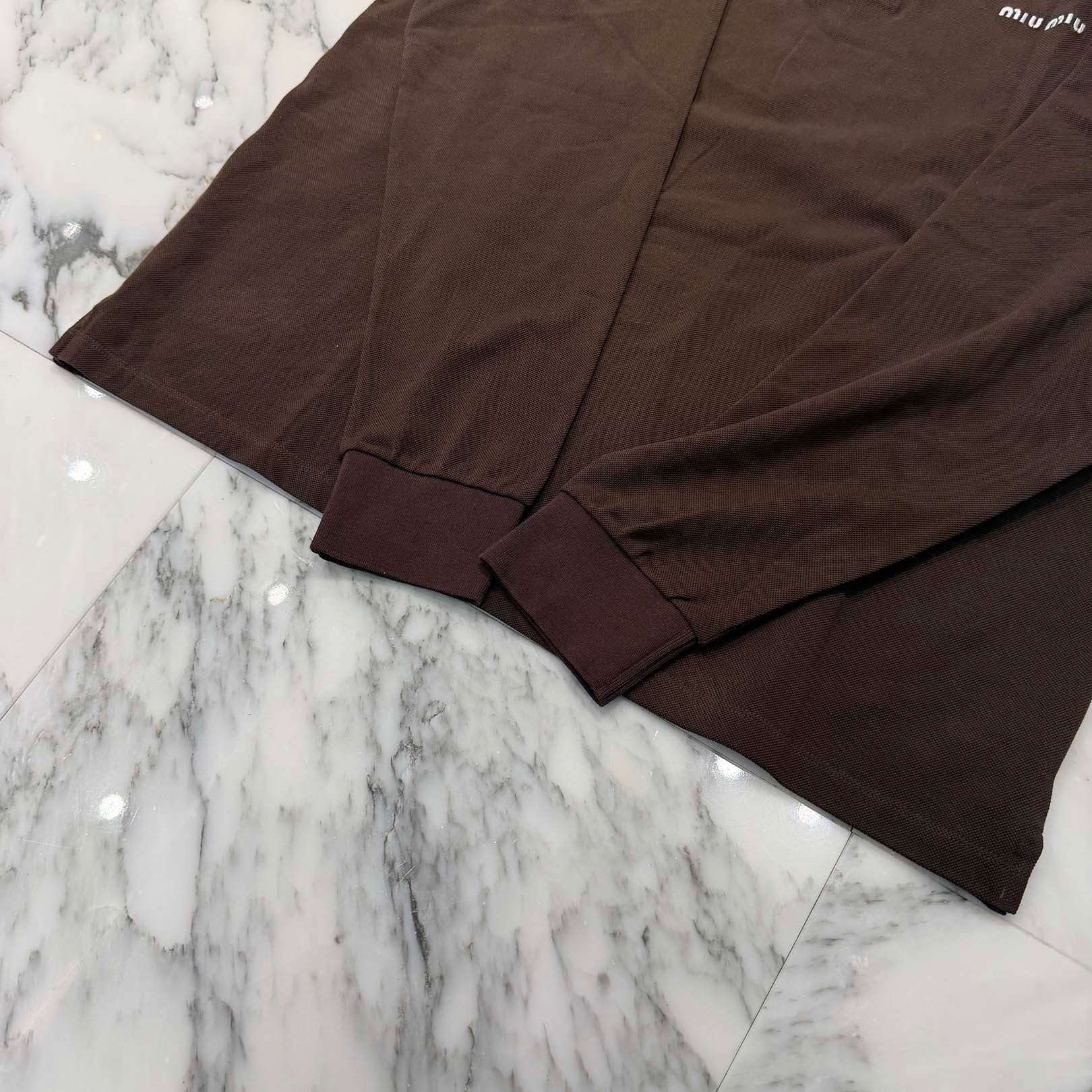 MIU MIU 2024SS Cotton Piqué Polo Shirt MJL019_14RW_F0324_S_OOO Size M ミュウミュウ コットンピケ ポロシャツ サイズM