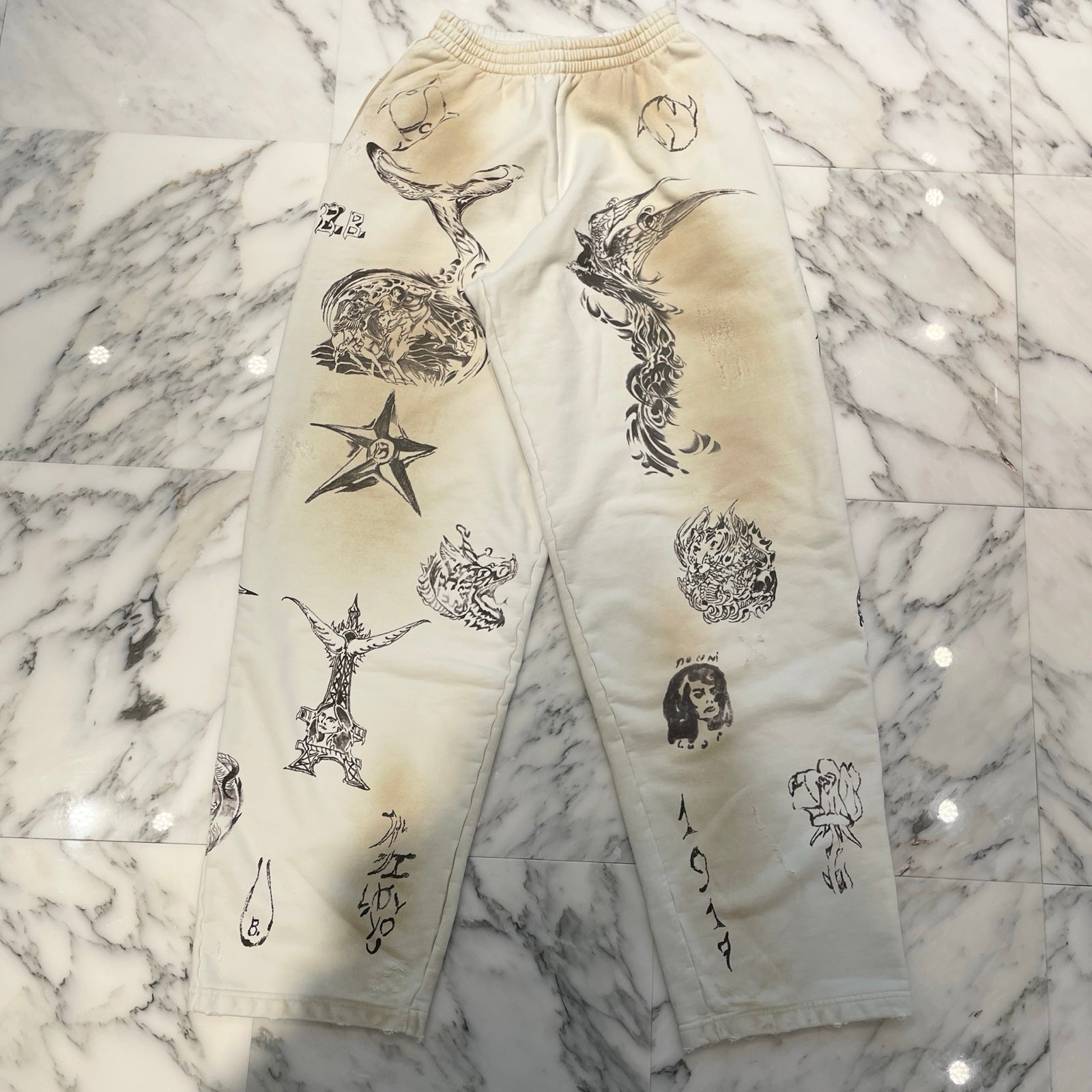 BALENCIAGA 2024SS TAT BAGGY Sweat Long Pants 787357 Size XXS バレンシアガ タットバギー スウェットロングパンツ サイズXXS