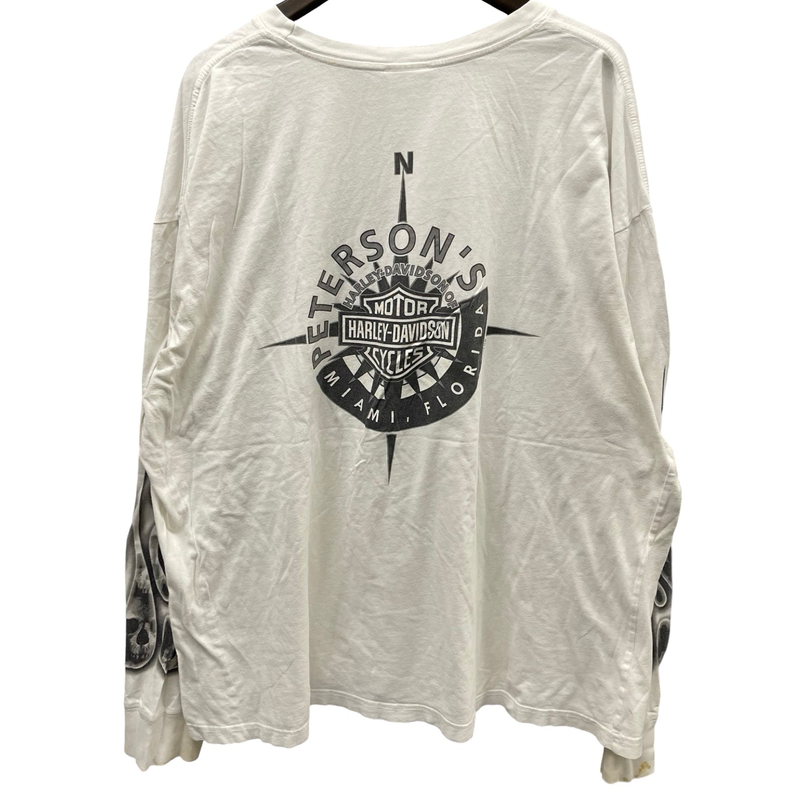 Vintage 00's Harley-Davidson "PETERSON'S" 2004 Skull Print L/S Tee Size 2XL