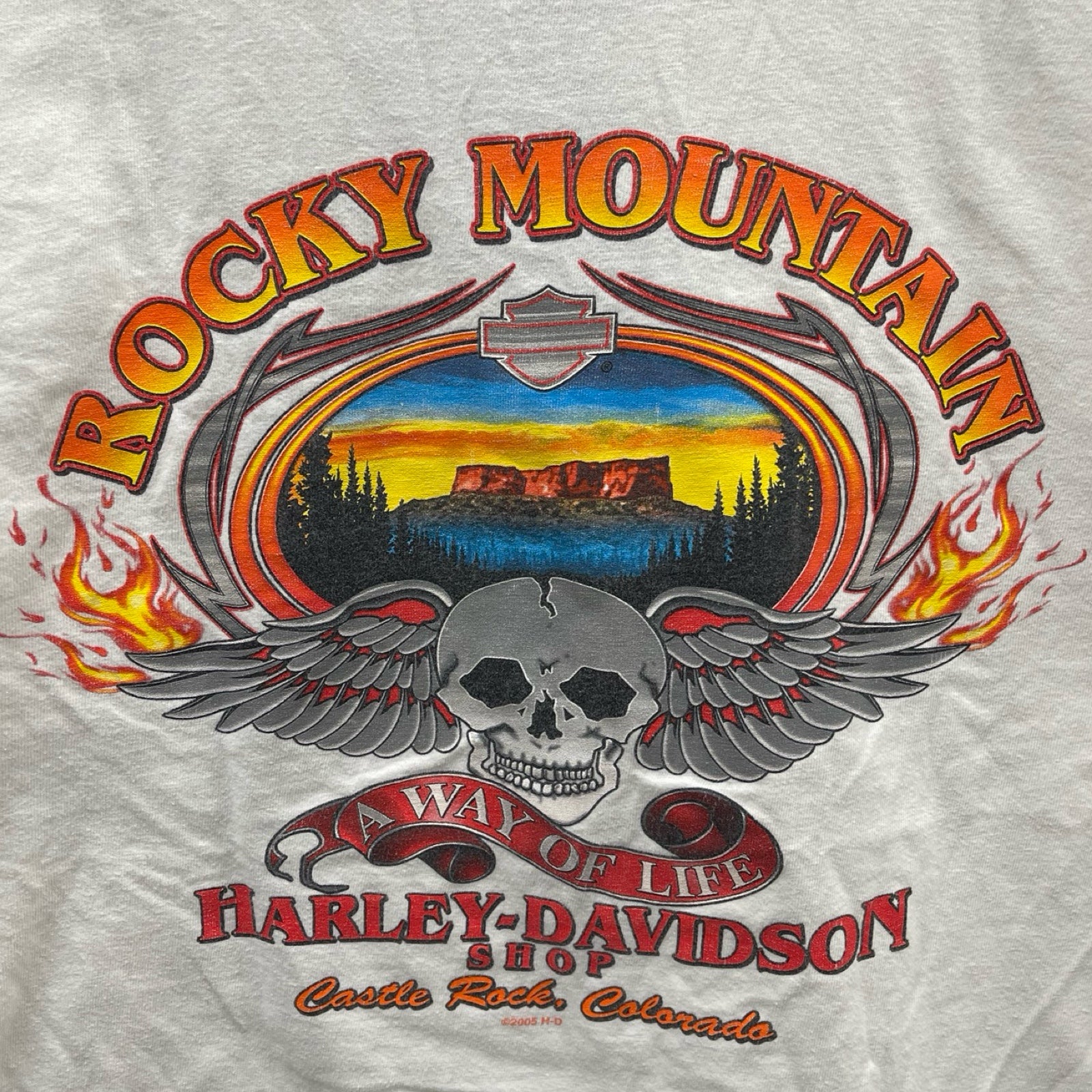 Vintage 00's Harley-Davidson ROCKY MOUNTAIN "A WAY OF LIFE" 2005 L/S Tee Size L