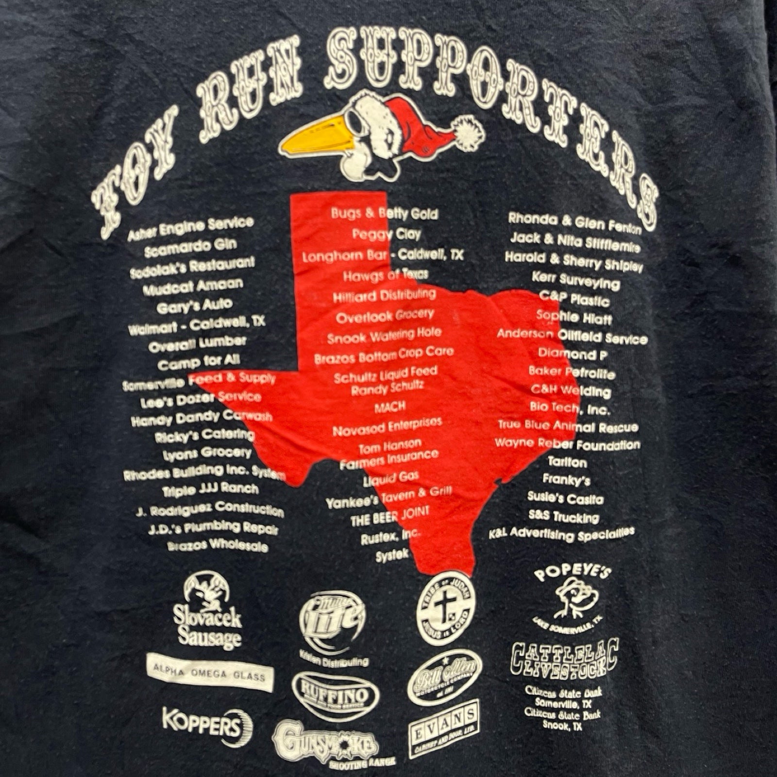 Vintage 00's TOY RUN "SOMERVILLE TEXAS USA" 2007 L/S Tee Size M
