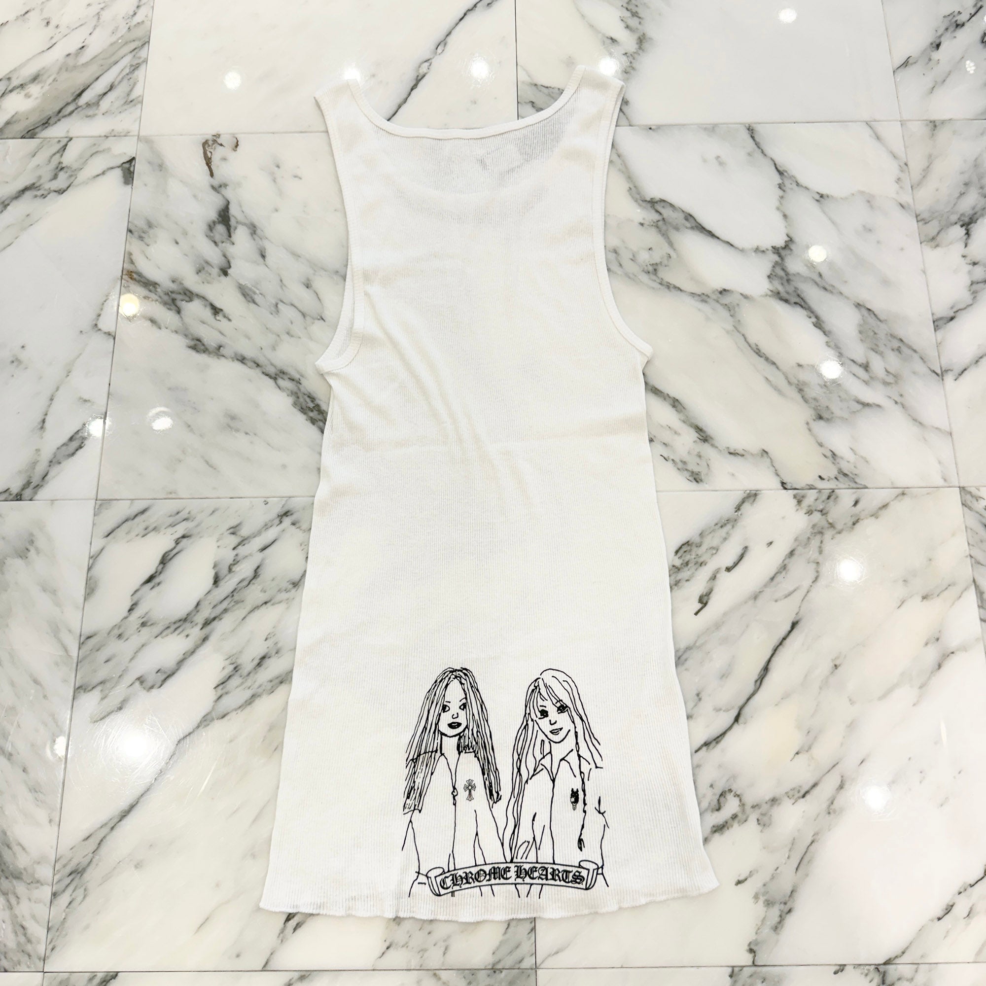 CHROME HEARTS Neck Logo Back GIRLS Print Tank Top Size XL クロムハーツ ネックロゴ バックガールズプリント タンクトップ サイズXL