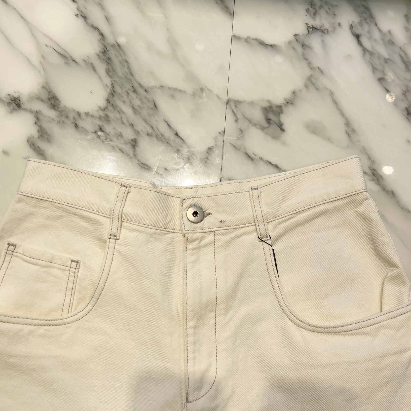 Maison Margiela 2020AW 1 JEANS Slash Detail Cut Off Denim Pants