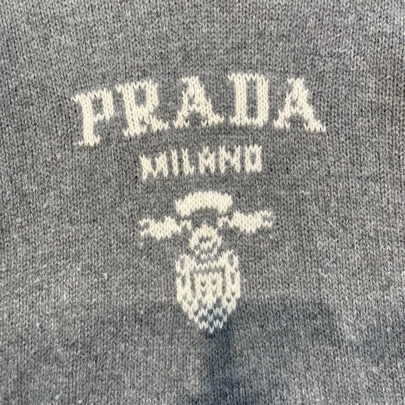 PRADA 2020AW Cashmere Blend Logo Crew Neck Knit Sweater UMB223 S211 1YMW Size 50 プラダ カシミヤ混 ロゴ クルーネックニットセーター サイズ50