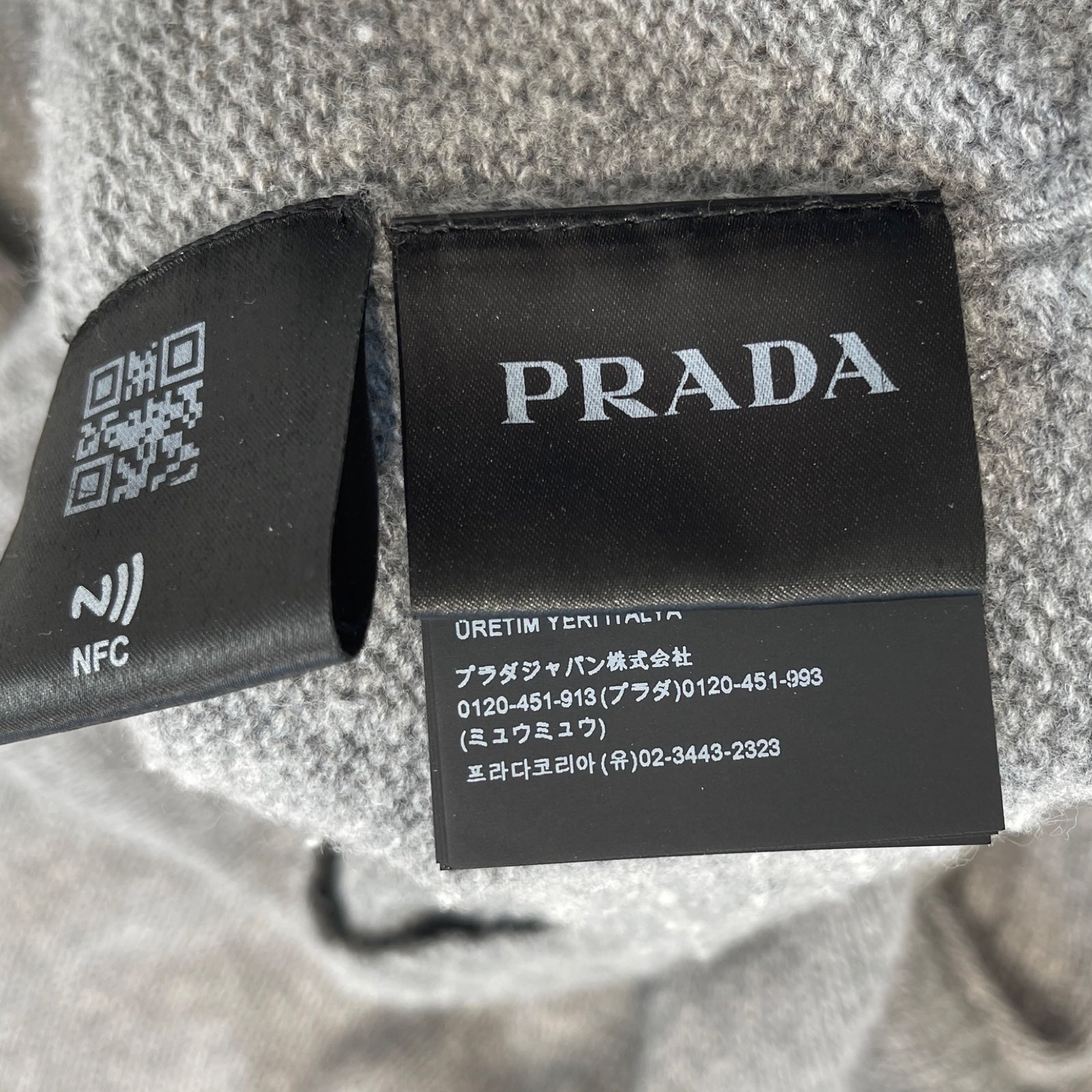 PRADA 2020AW Cashmere Blend Logo Crew Neck Knit Sweater UMB223 S211 1YMW Size 50 プラダ カシミヤ混 ロゴ クルーネックニットセーター サイズ50