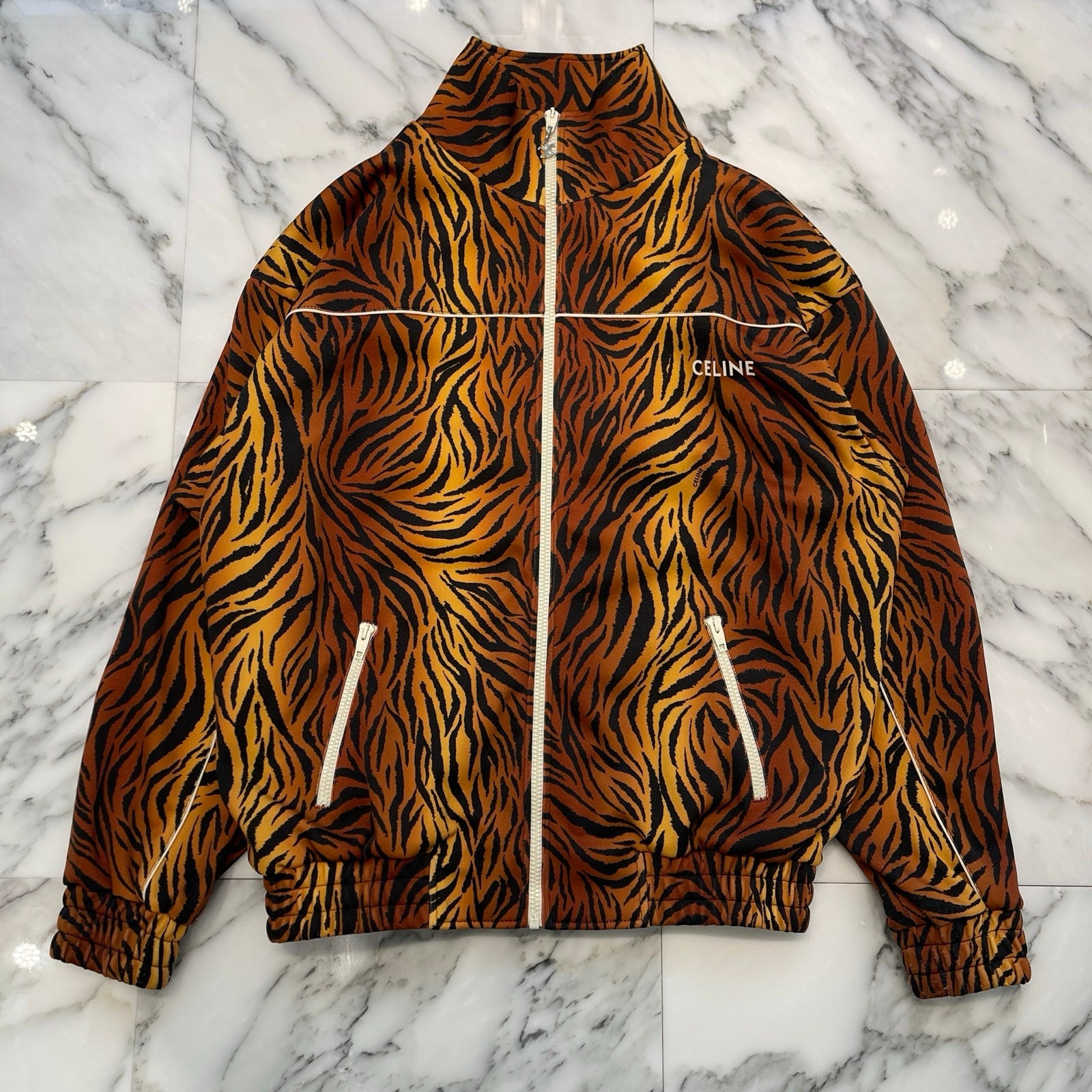 CELINE 2022SS Tiger Zip Up Track Jacket 2Y654382Q Size M セリーヌ タイガージップアップトラックジャケット サイズM